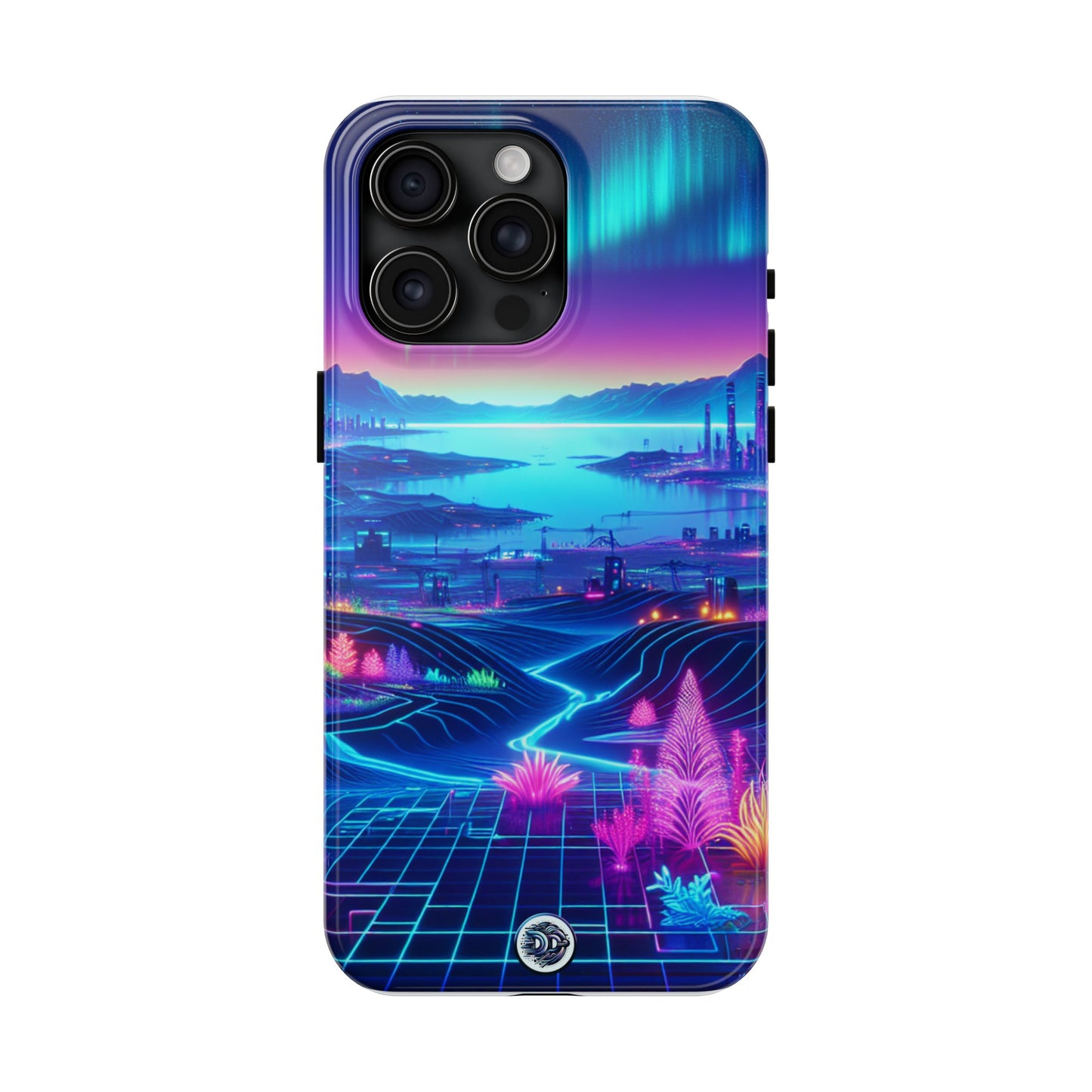 Neon Aurora Cityscape Phone Case