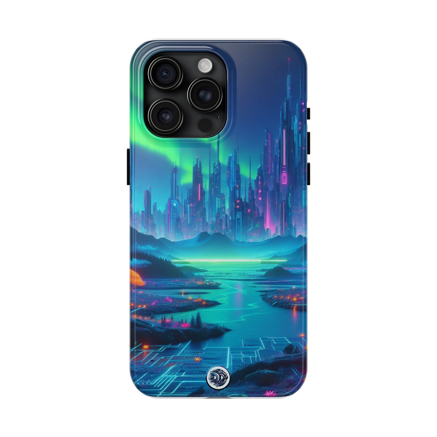 Neon Aurora Futuristic Cityscape Case
