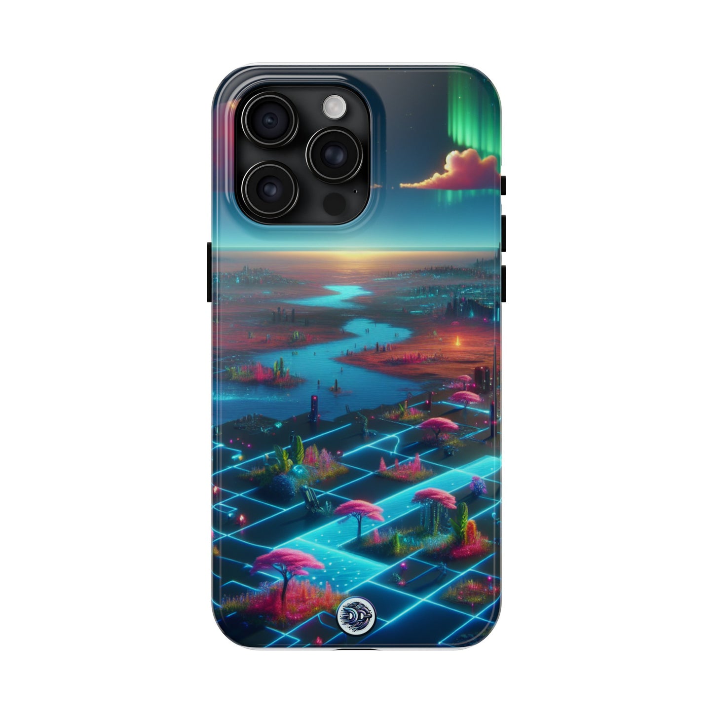 Futuristic Neon Landscape Phone Case
