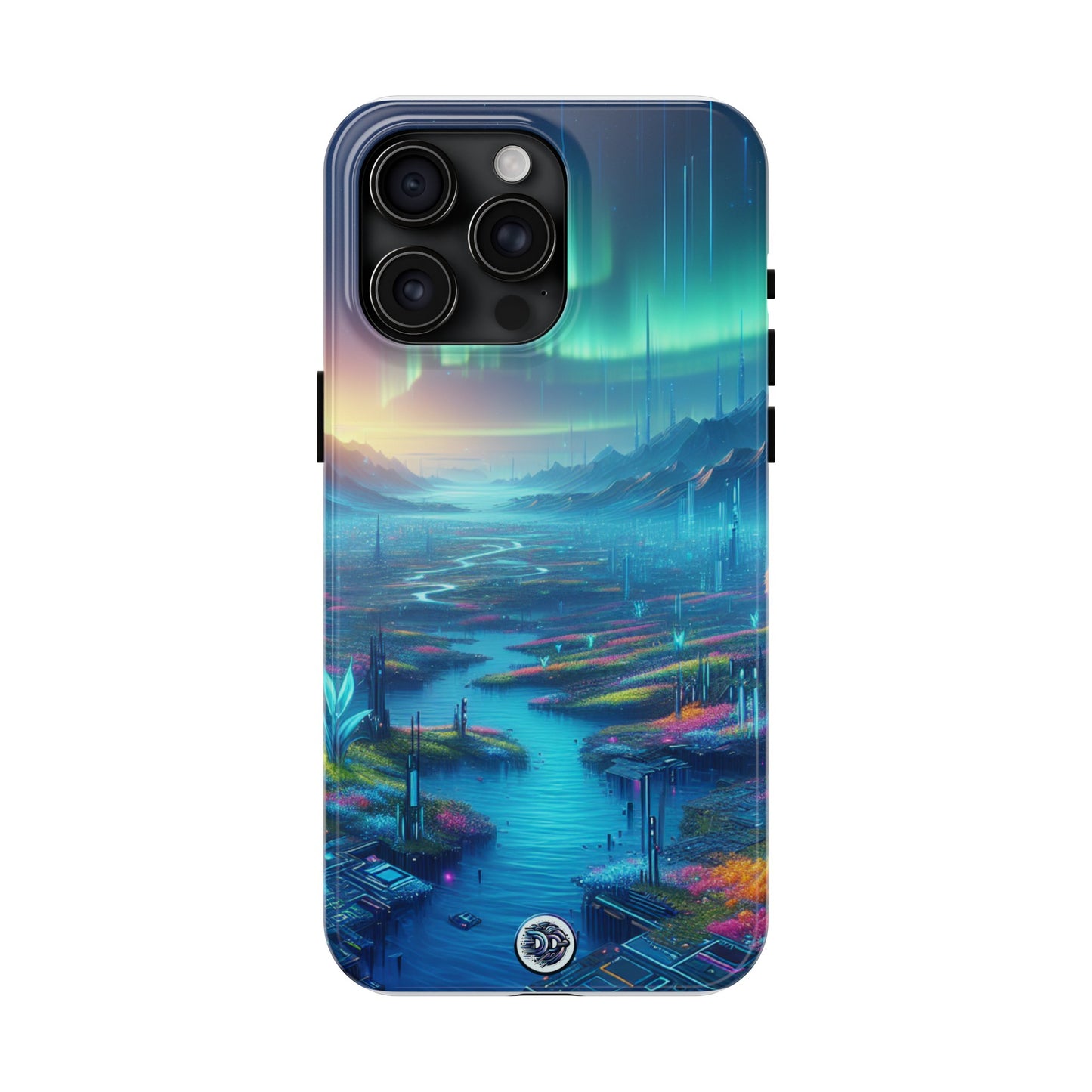 Futuristic City Aurora Phone Case