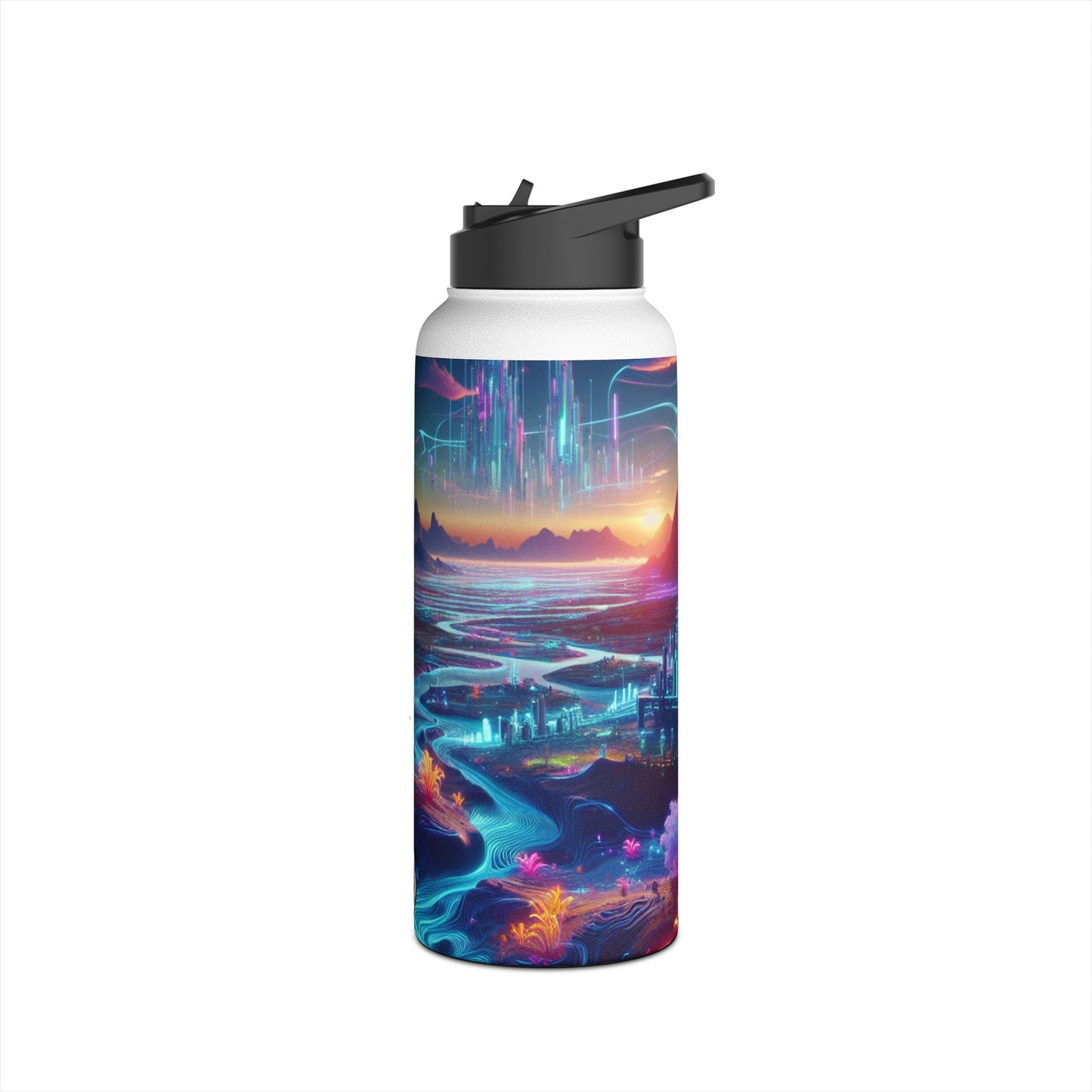 Futuristic Neon Water Bottle