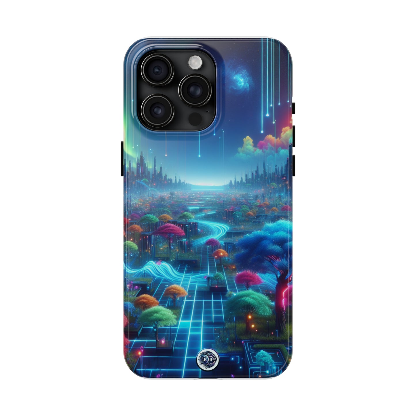 Futuristic City Aurora Phone Case