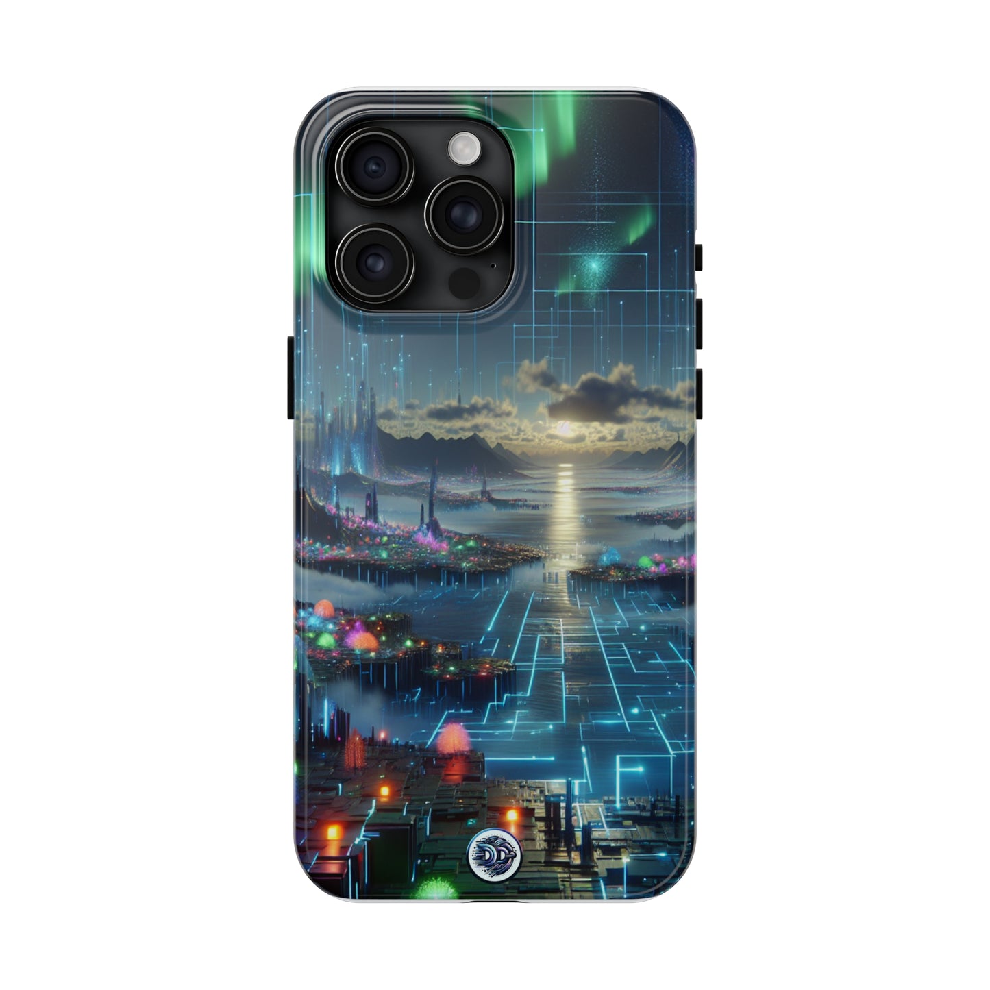 Futuristic Cityscape Aurora Phone Case