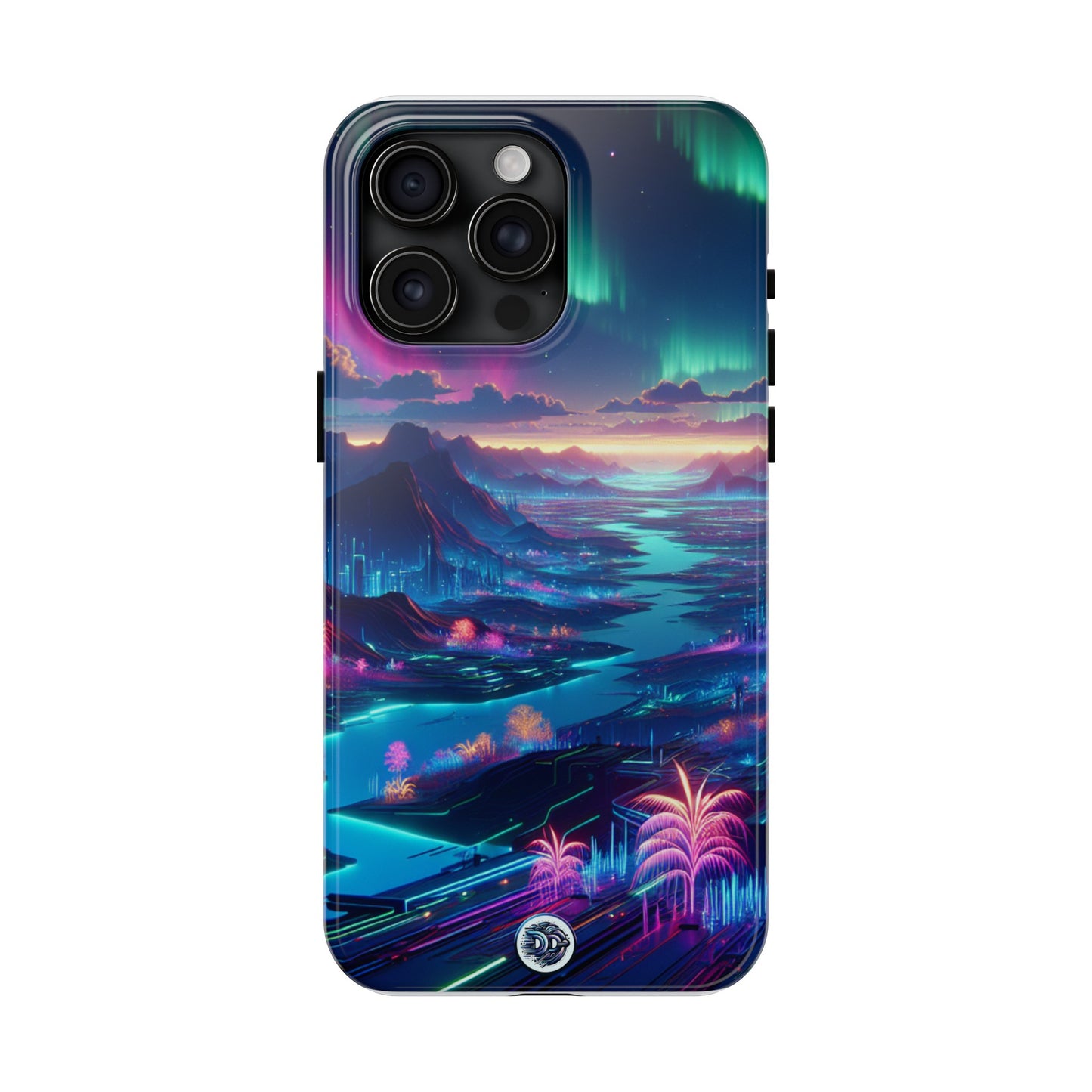 Neon Aurora Landscape Phone Case