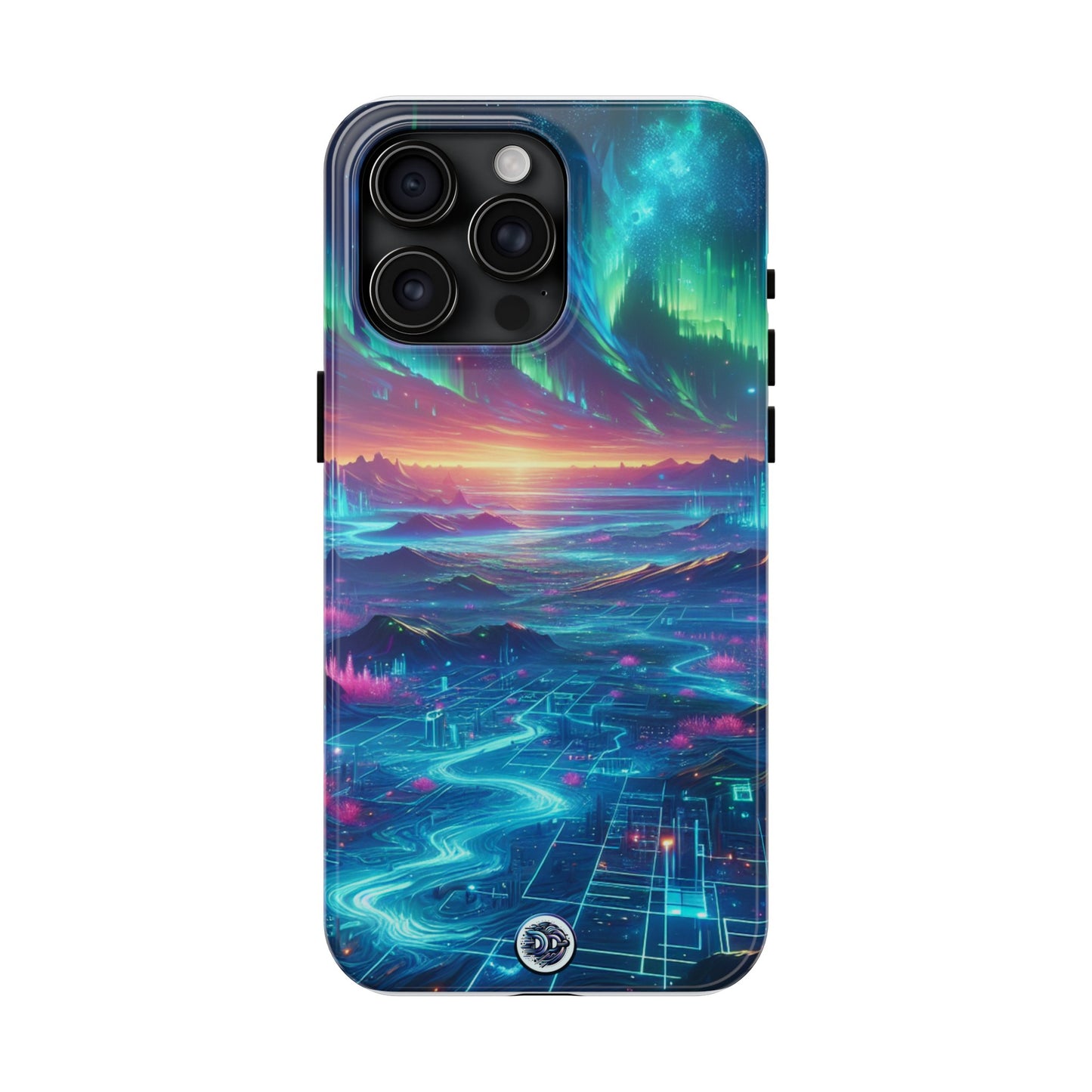 Neon Aurora Landscape Phone Case
