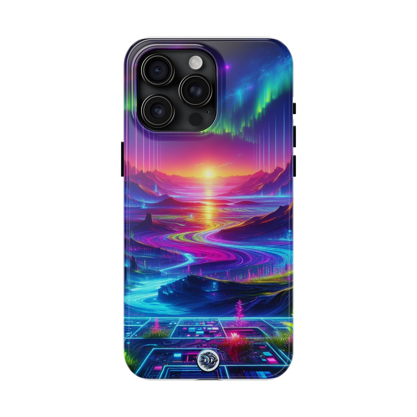 Neon Sunset Cyber Landscape Case