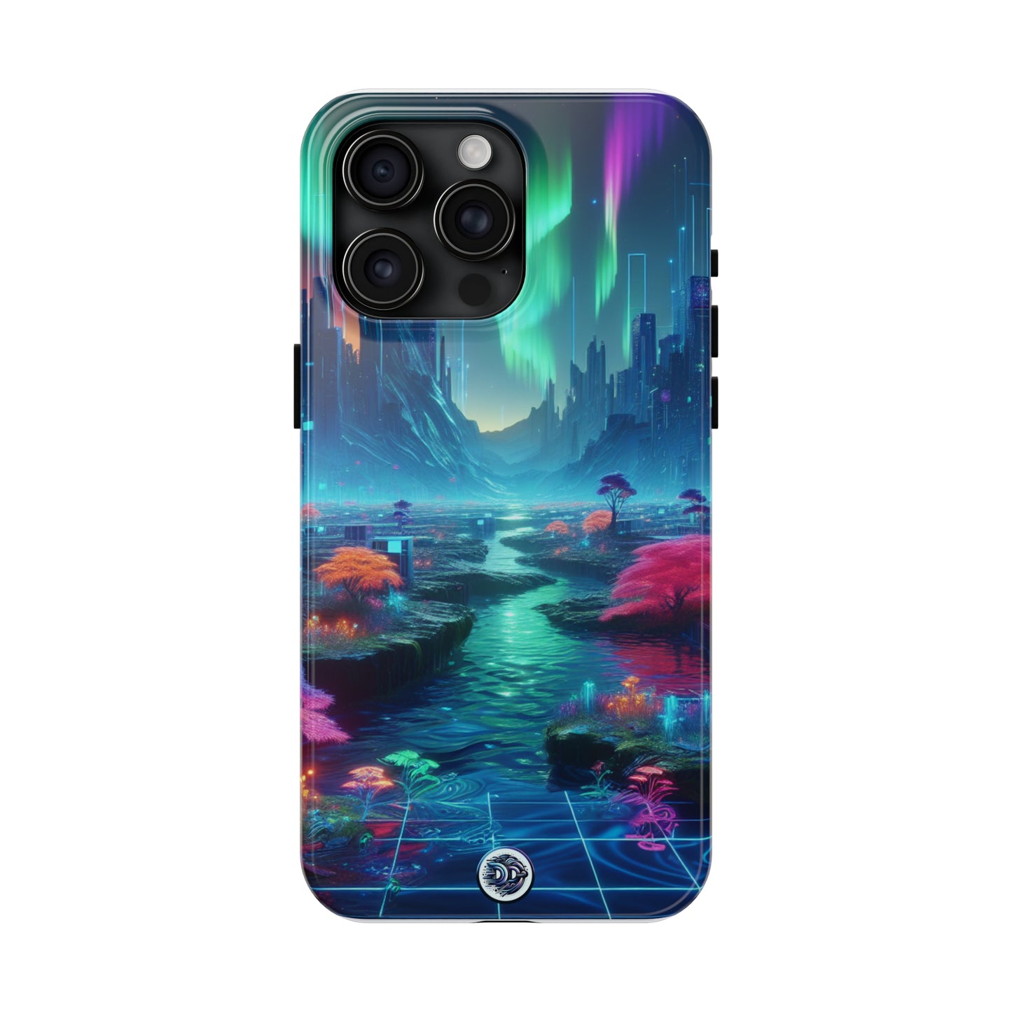 Futuristic City Aurora Phone Case
