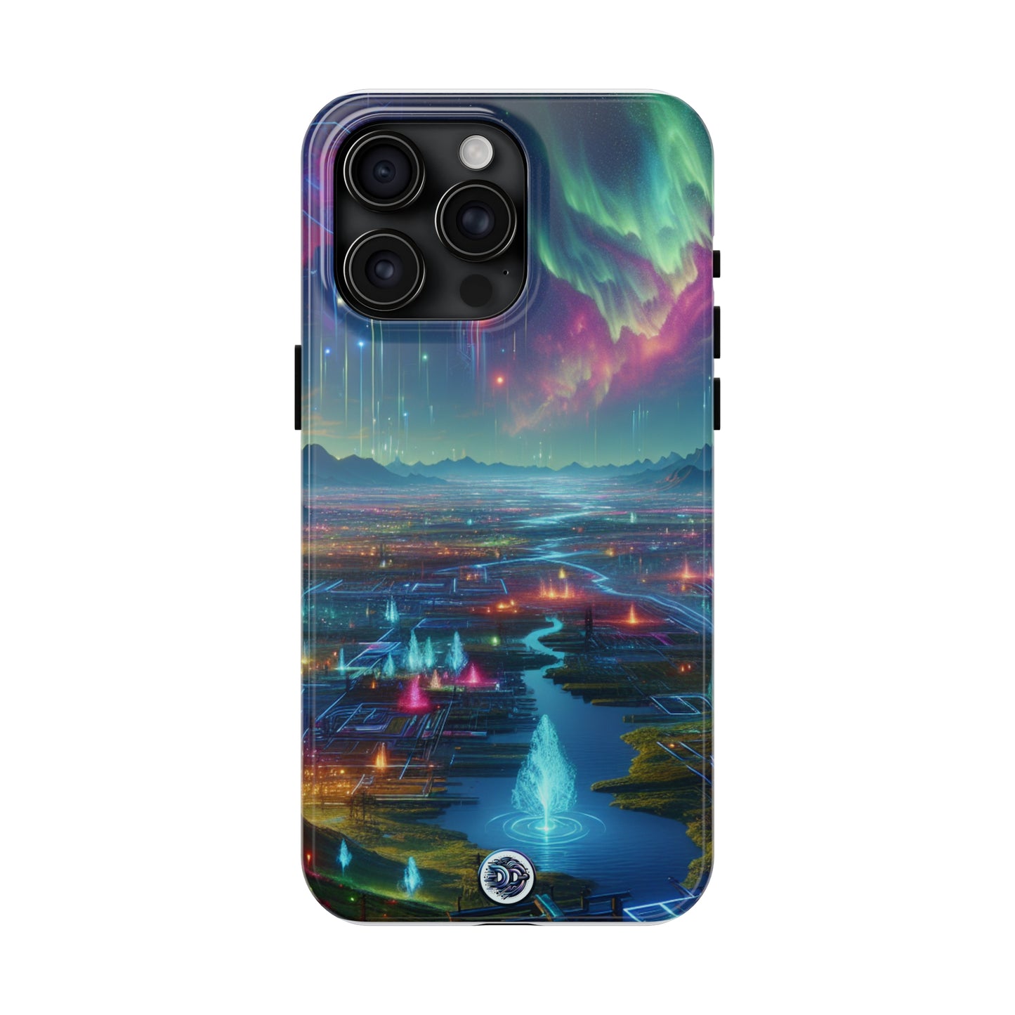Futuristic Cityscape Aurora Phone Case