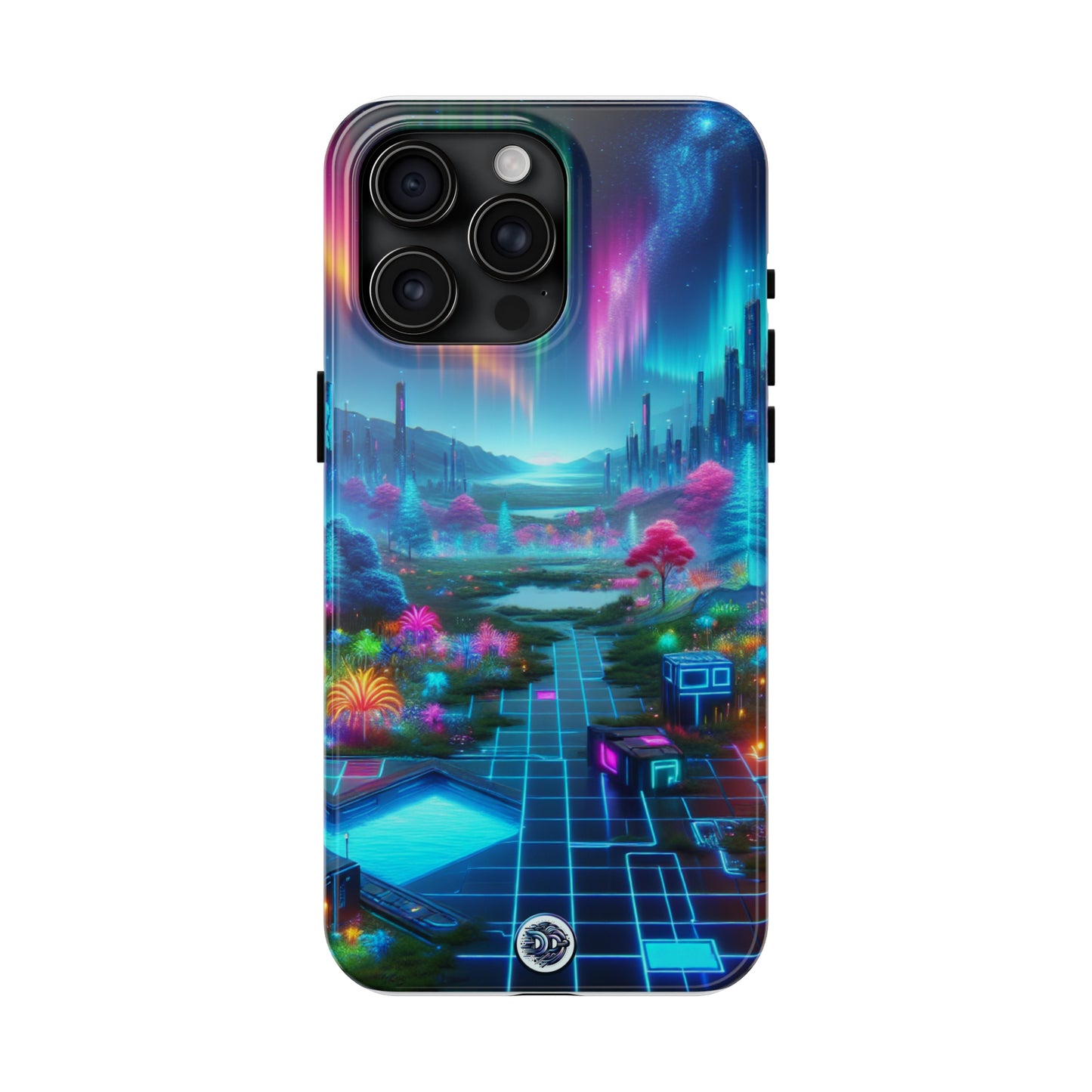 Neon Aurora Futuristic Cityscape Case