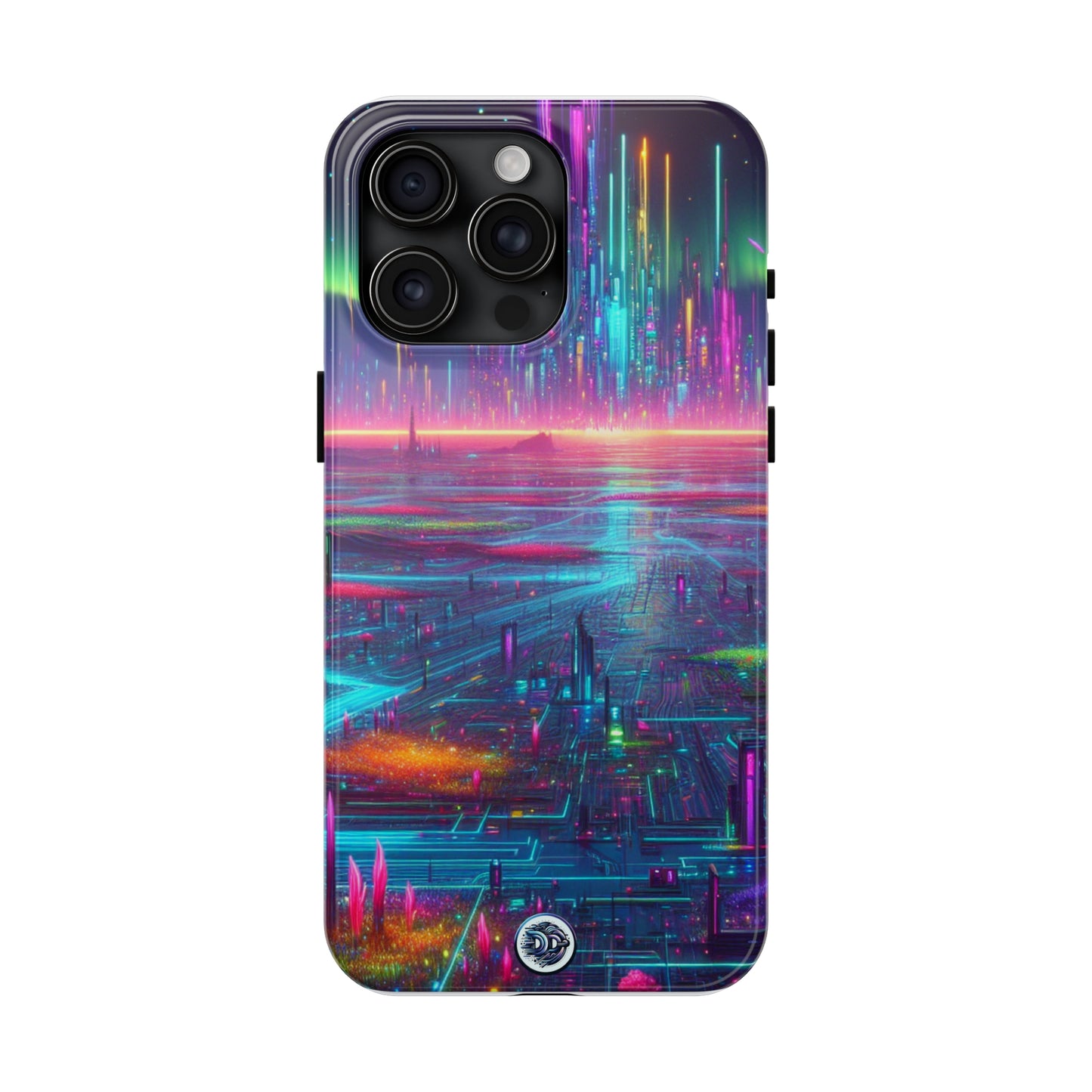 Neon Cityscape Protective Phone Case