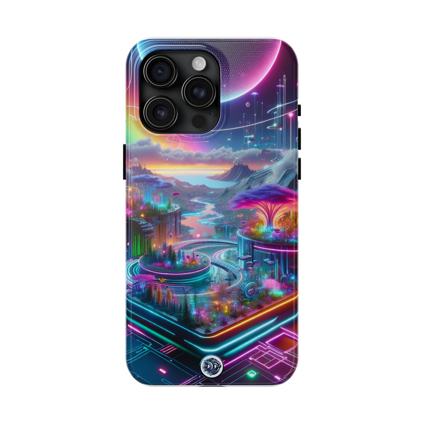 Futuristic Neon Landscape Phone Case