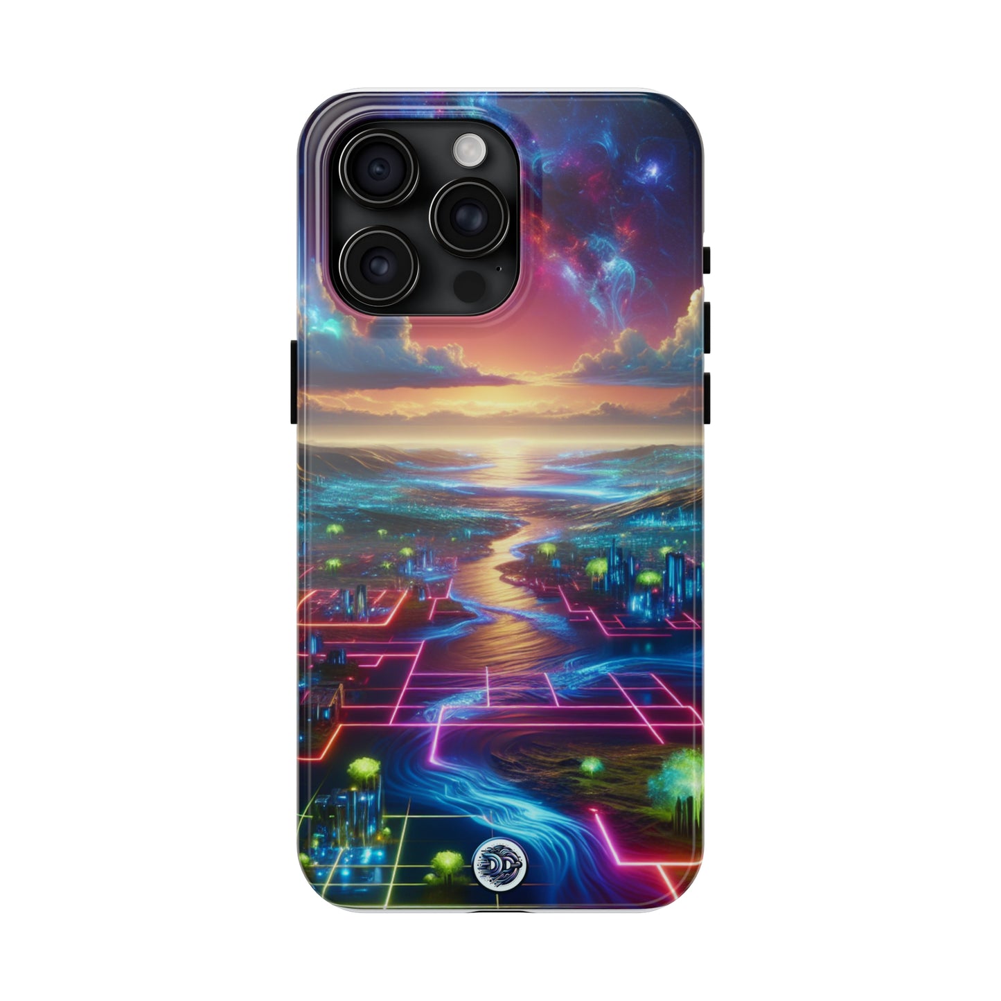 Futuristic Neon Landscape Phone Case