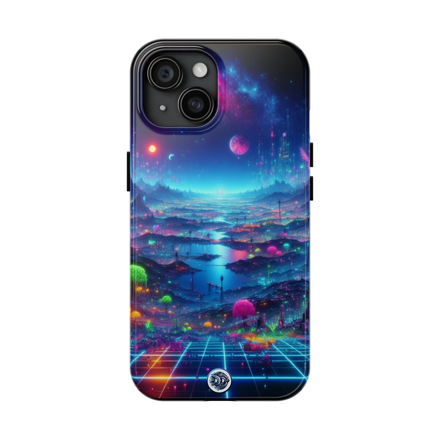 Vibrant Cyberpunk Landscape Phone Case