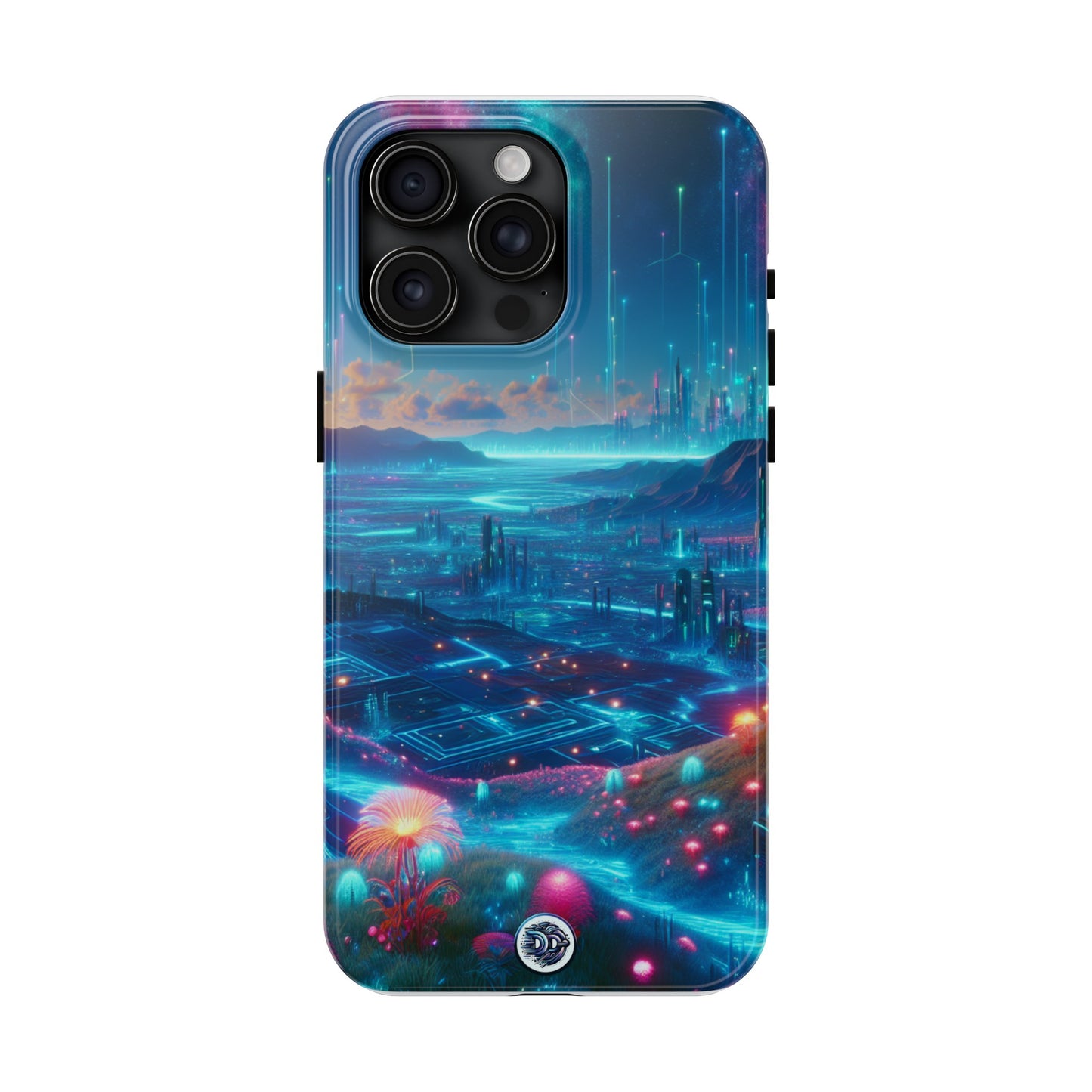 Futuristic Cityscape Glow Phone Case