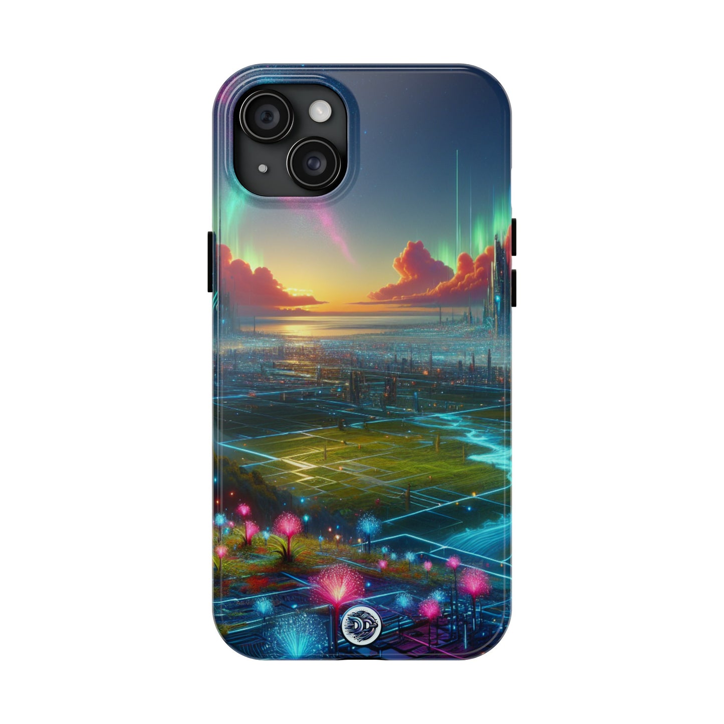 Futuristic Cityscape Aurora Phone Case