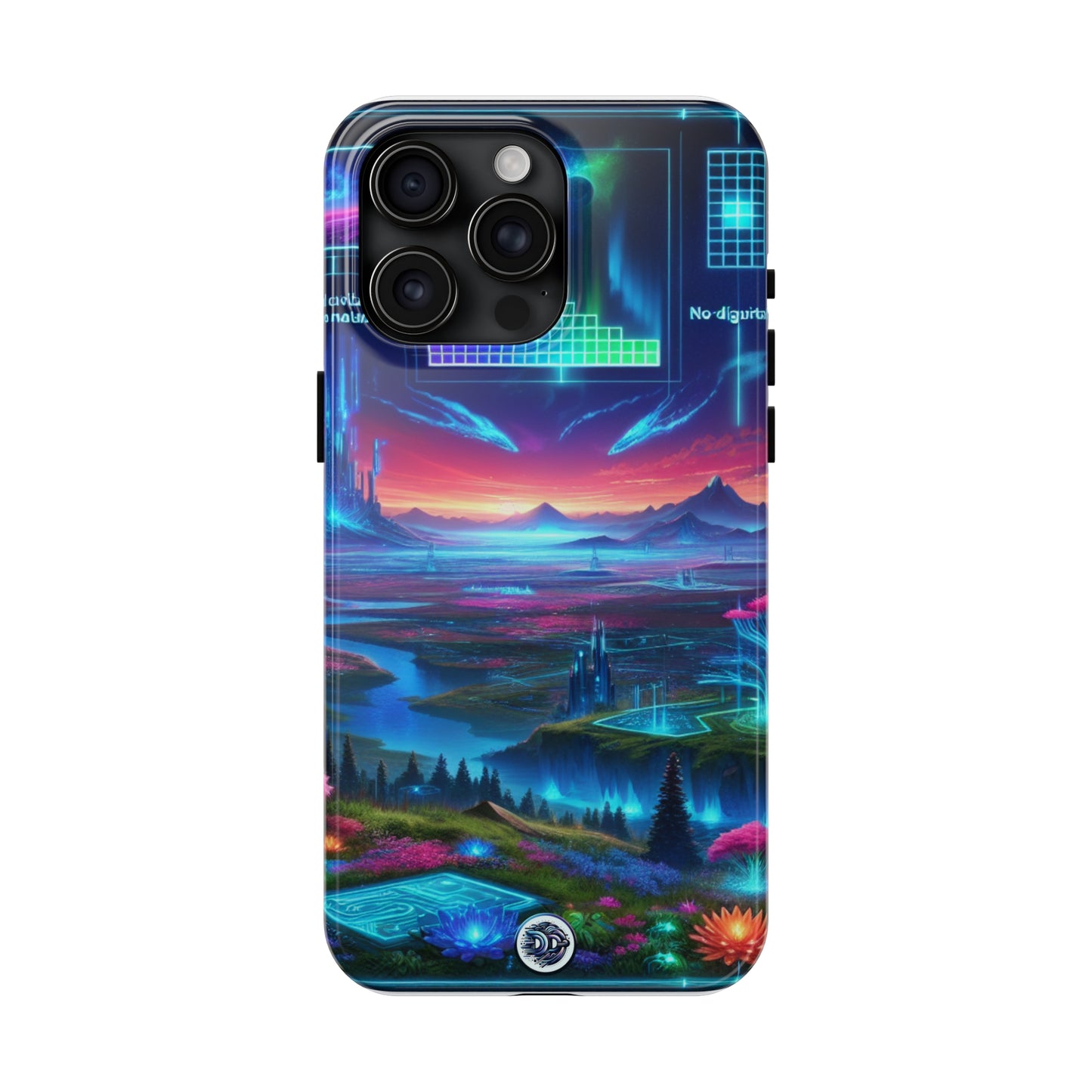 Futuristic Neon Landscape Phone Case