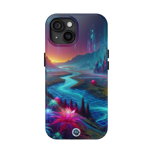 Futuristic Cityscape Neon Phone Case