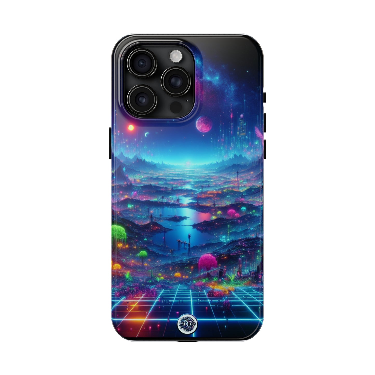 Vibrant Cyberpunk Landscape Phone Case
