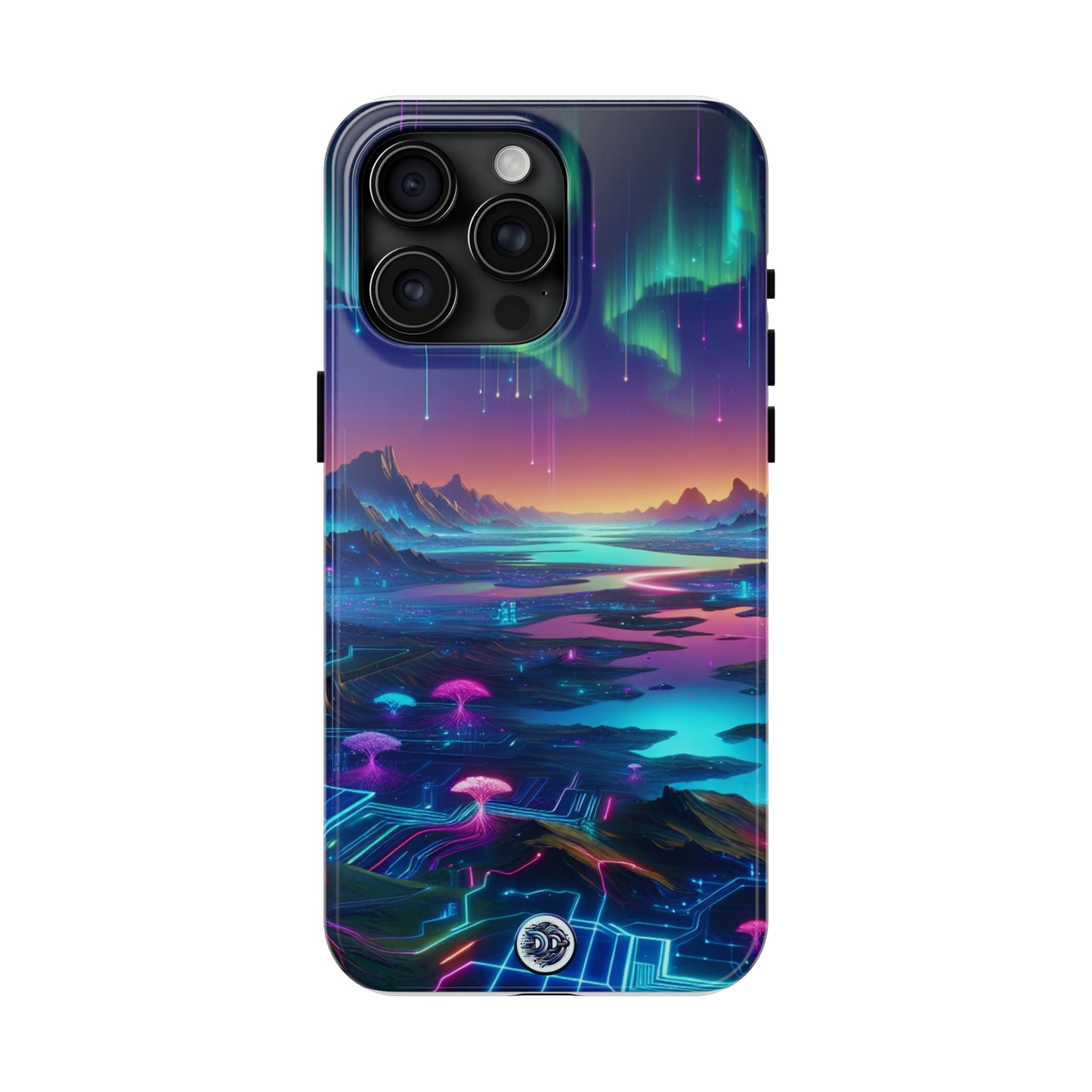 Neon Aurora Landscape Phone Case