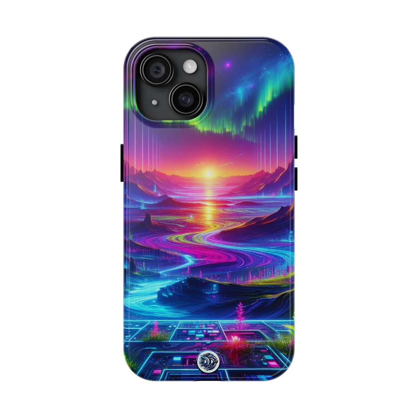 Neon Sunset Cyber Landscape Case