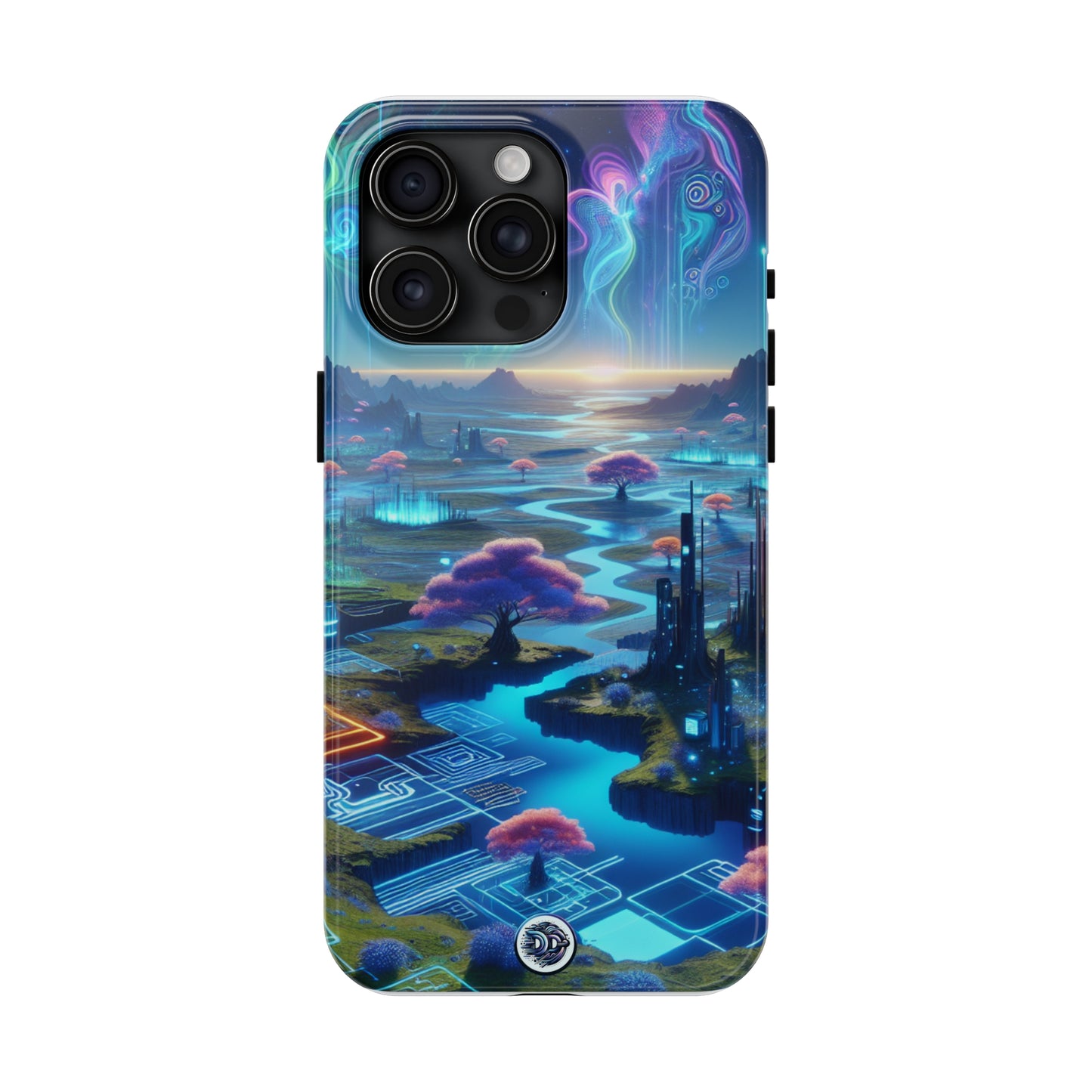 Futuristic Neon Landscape Phone Case