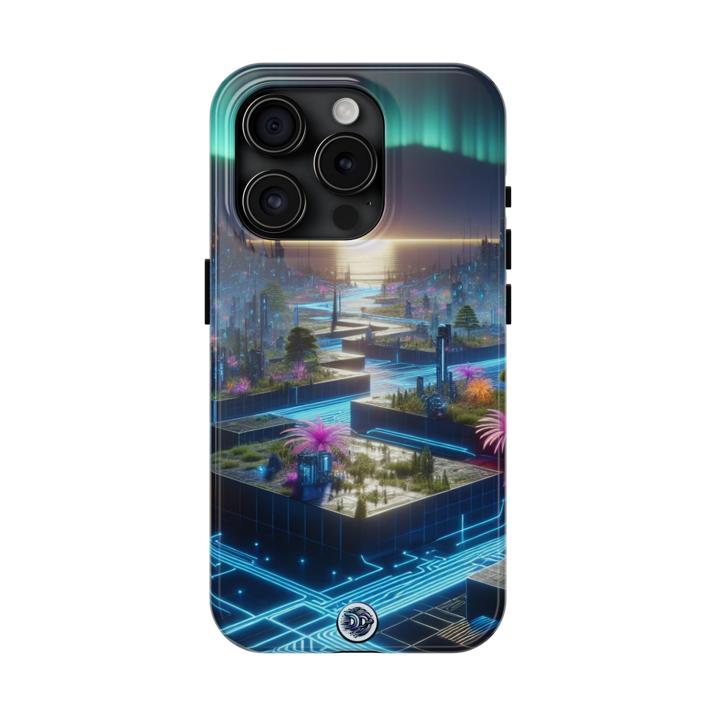 Aurora Cityscape Neon Phone Case