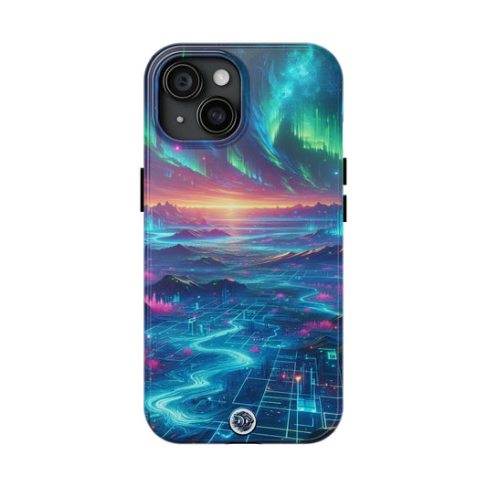 Neon Aurora Landscape Phone Case