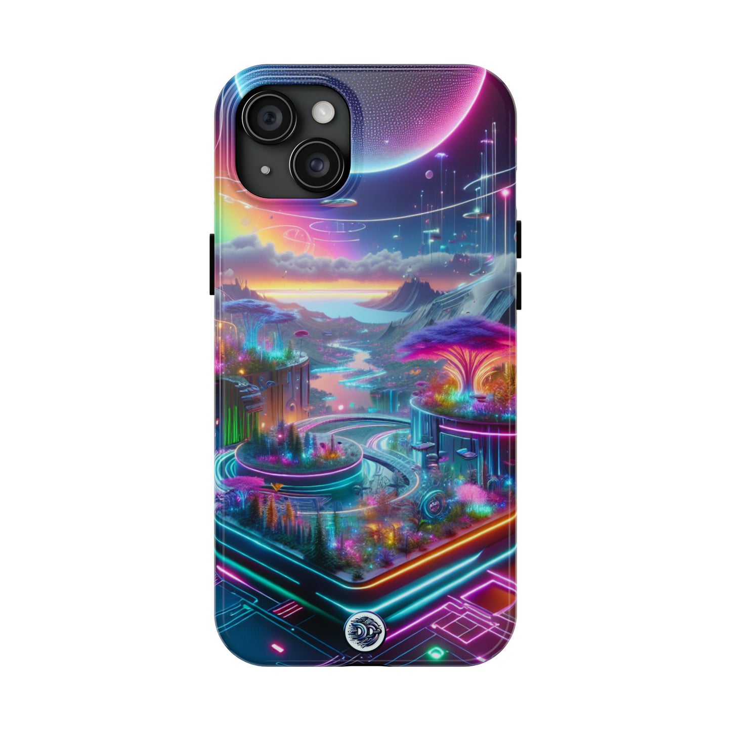 Futuristic Neon Landscape Phone Case