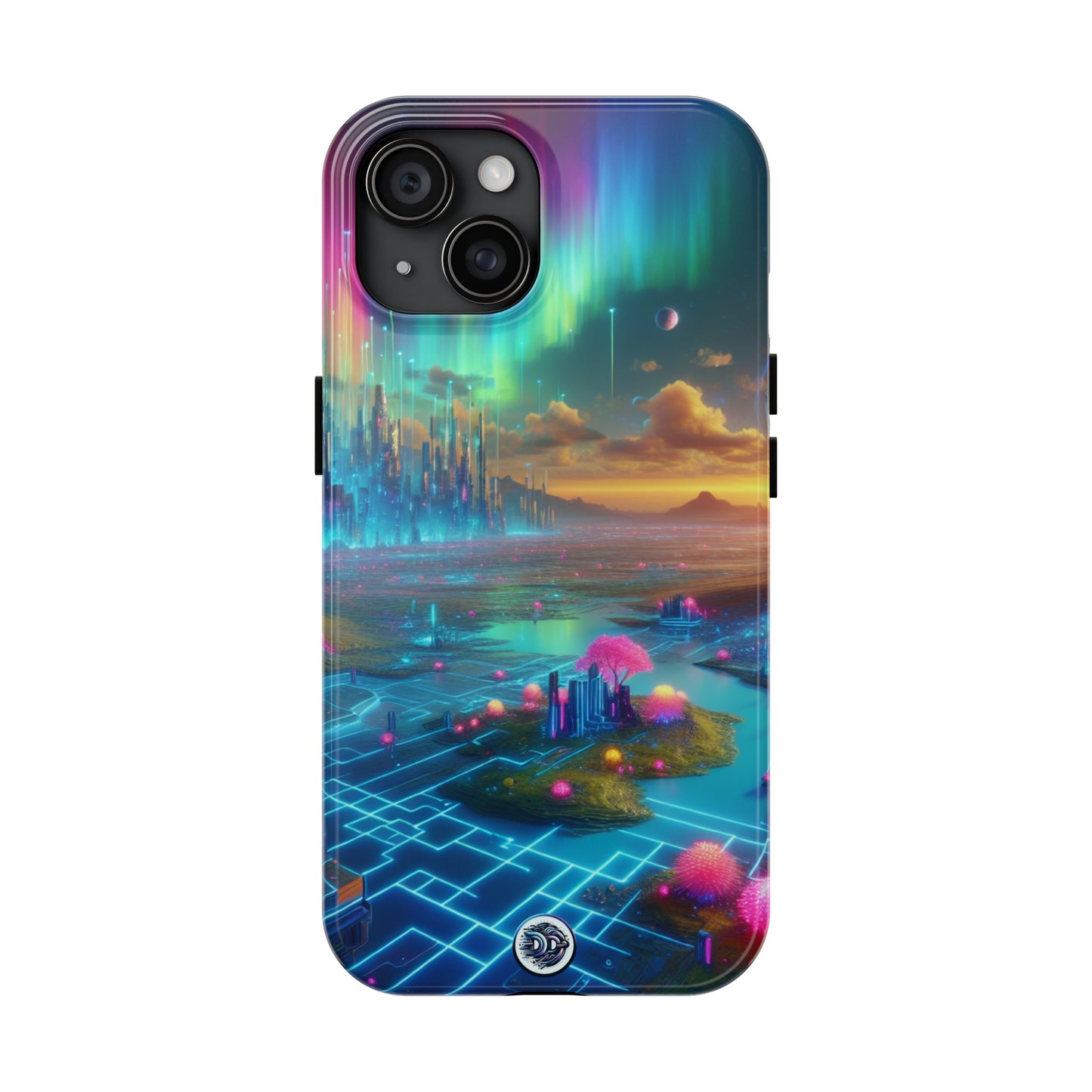 Futuristic City Aurora Phone Case