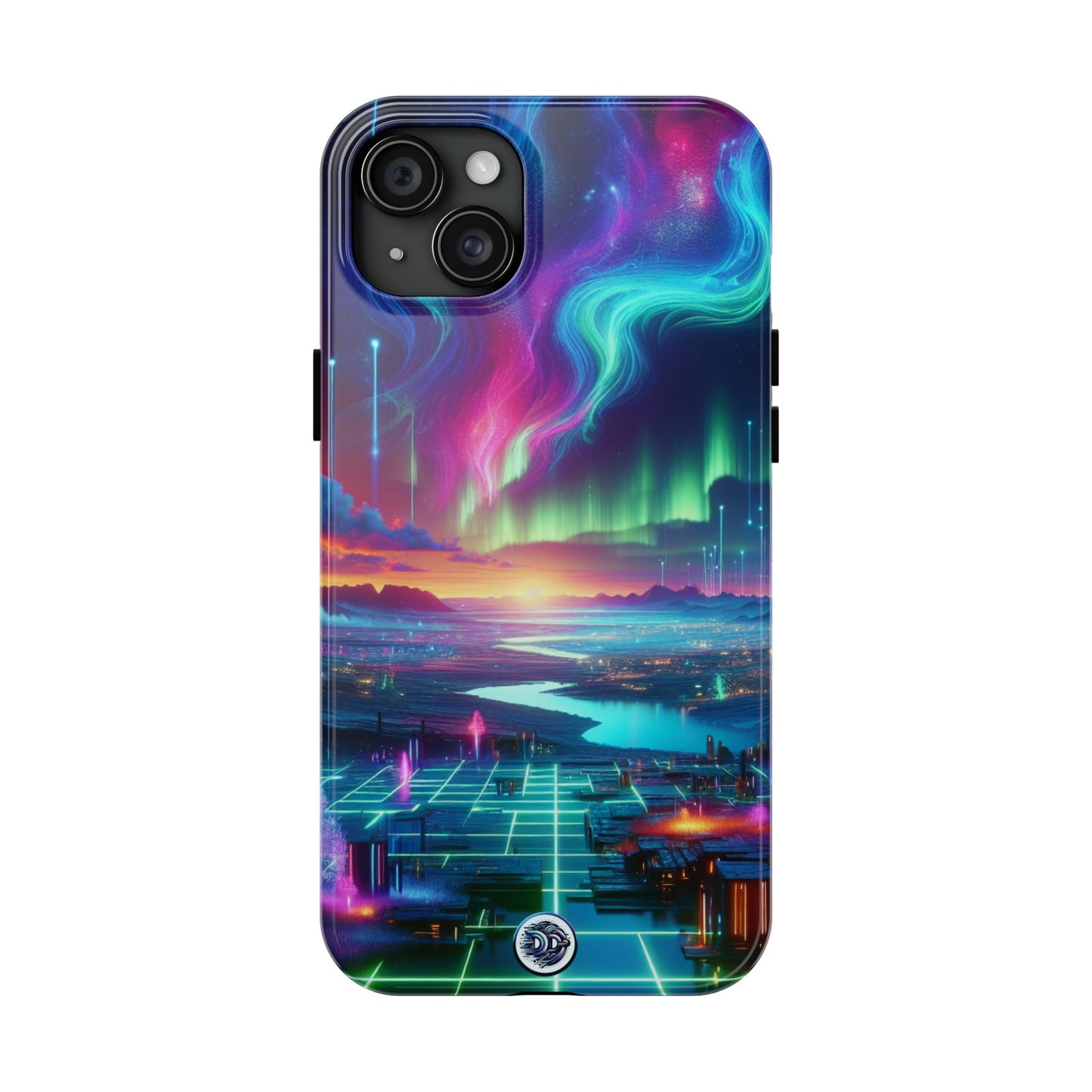 Neon Aurora Landscape Phone Case