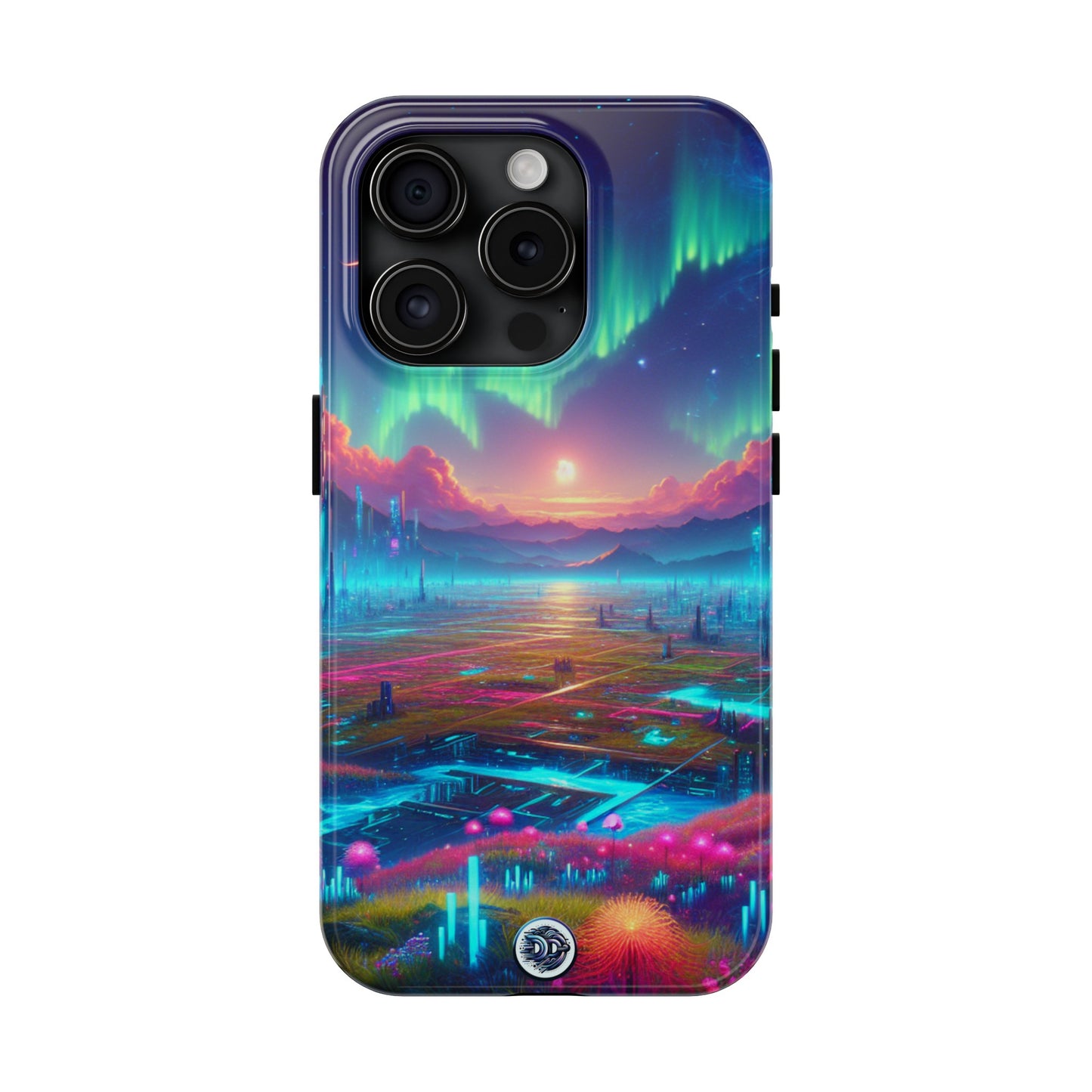 Futuristic City Aurora Phone Case