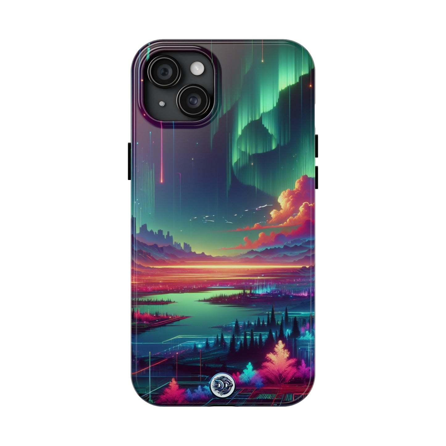 Neon Aurora Landscape Phone Case