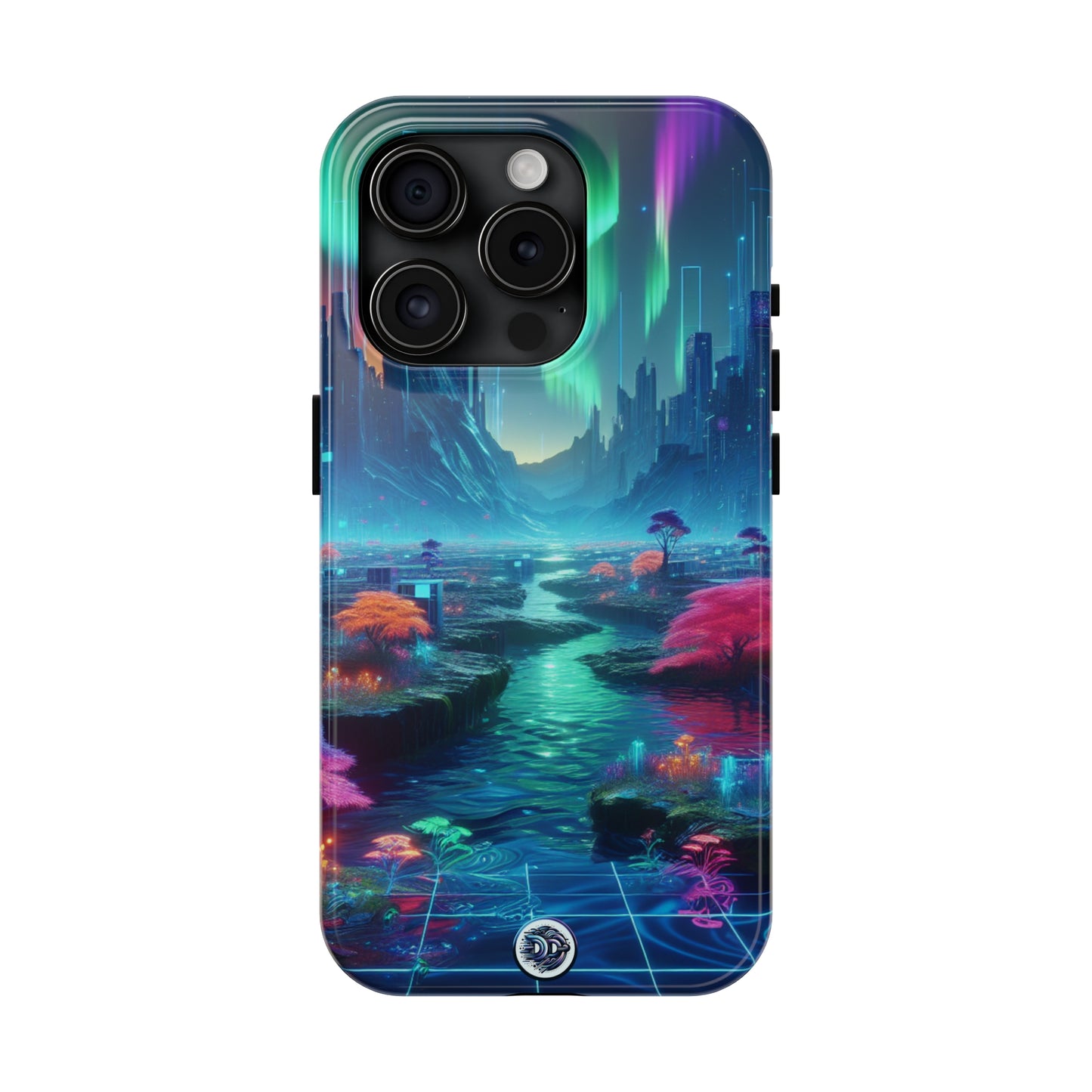 Futuristic City Aurora Phone Case