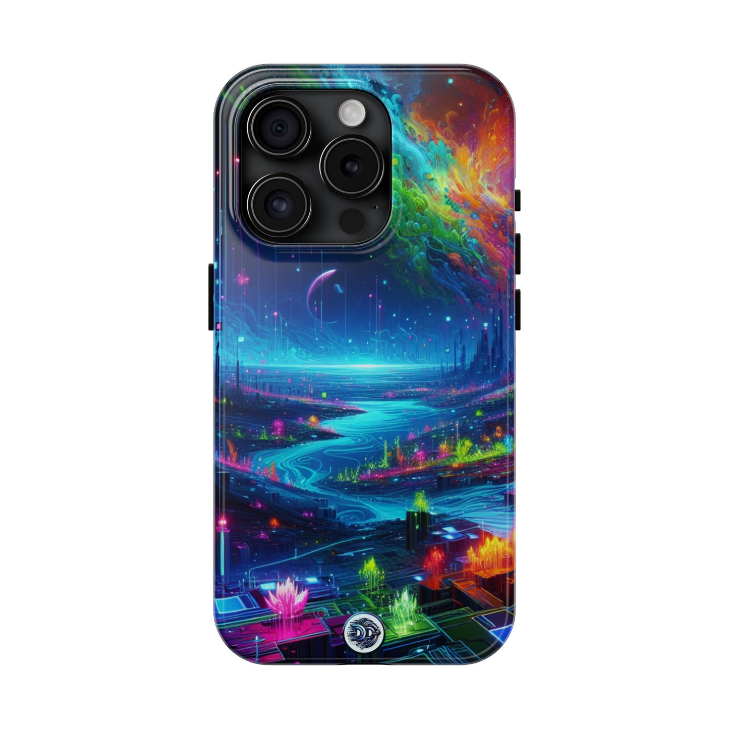 Cosmic Neon Cityscape Phone Case