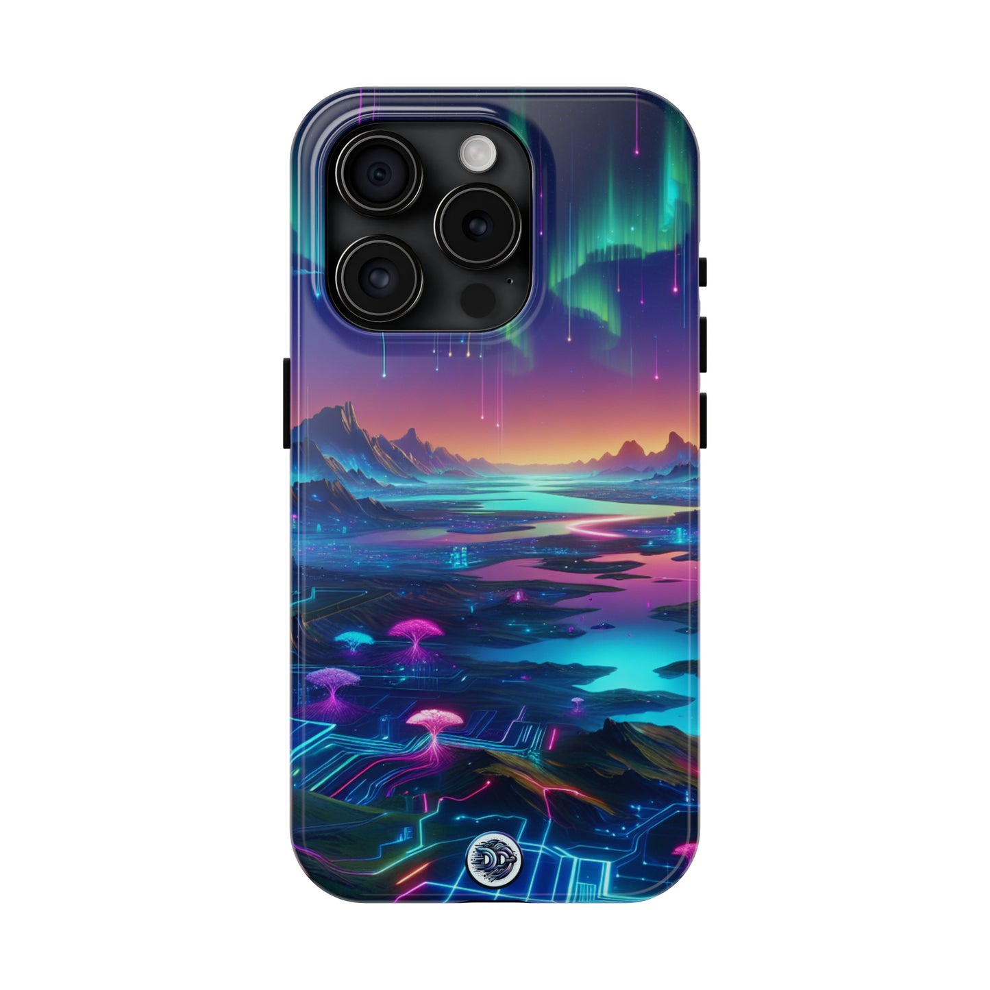 Neon Aurora Landscape Phone Case
