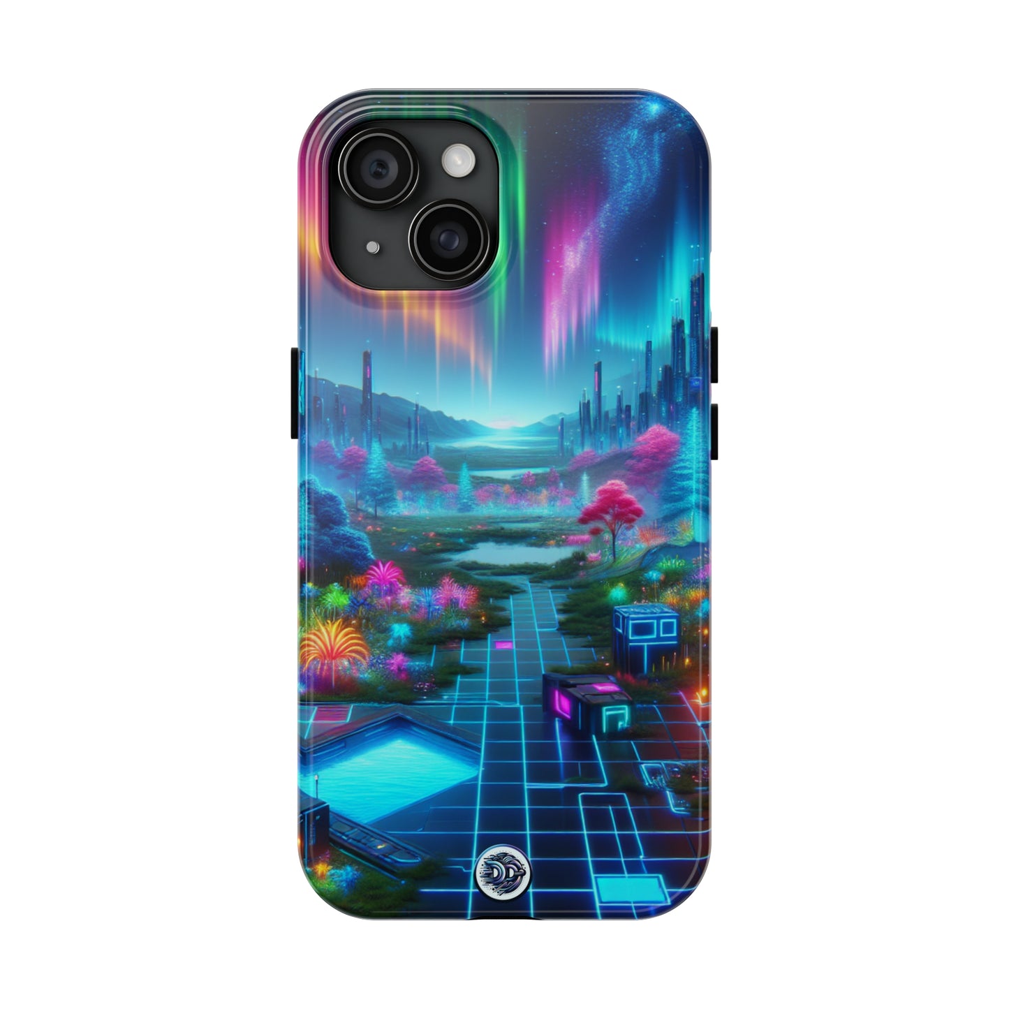 Neon Aurora Futuristic Cityscape Case