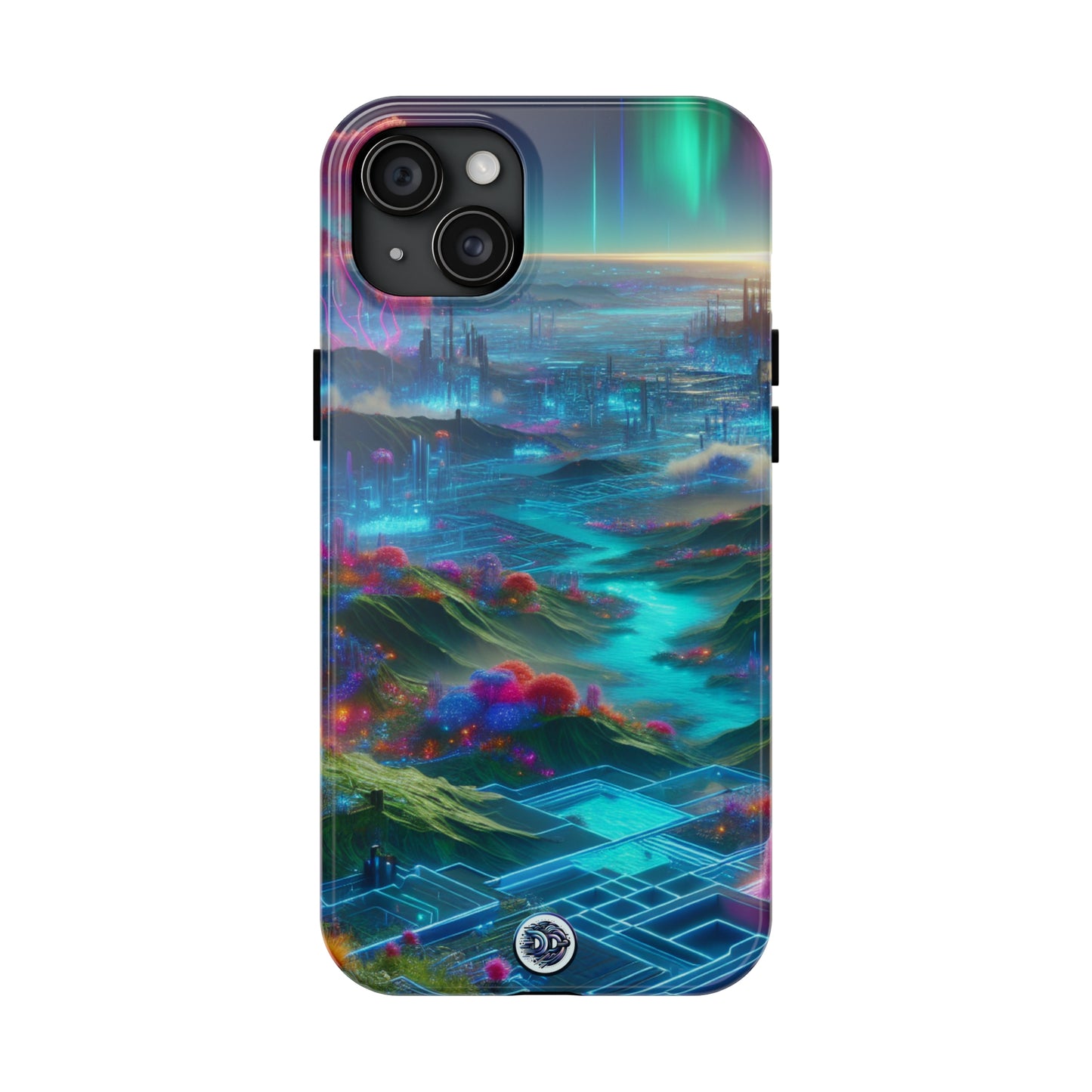 Futuristic Neon Landscape Phone Case