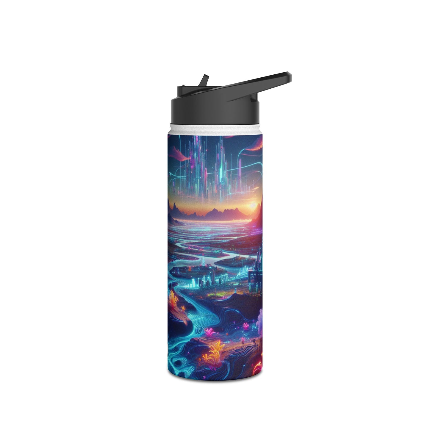 Futuristic Neon Water Bottle