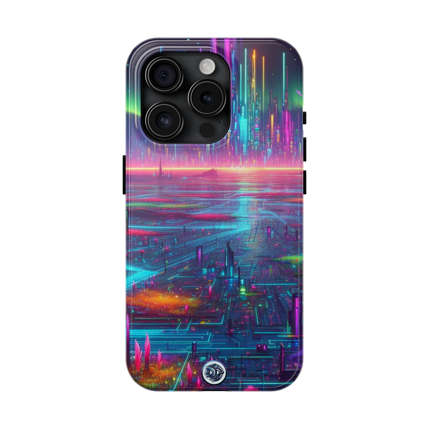 Neon Cityscape Protective Phone Case