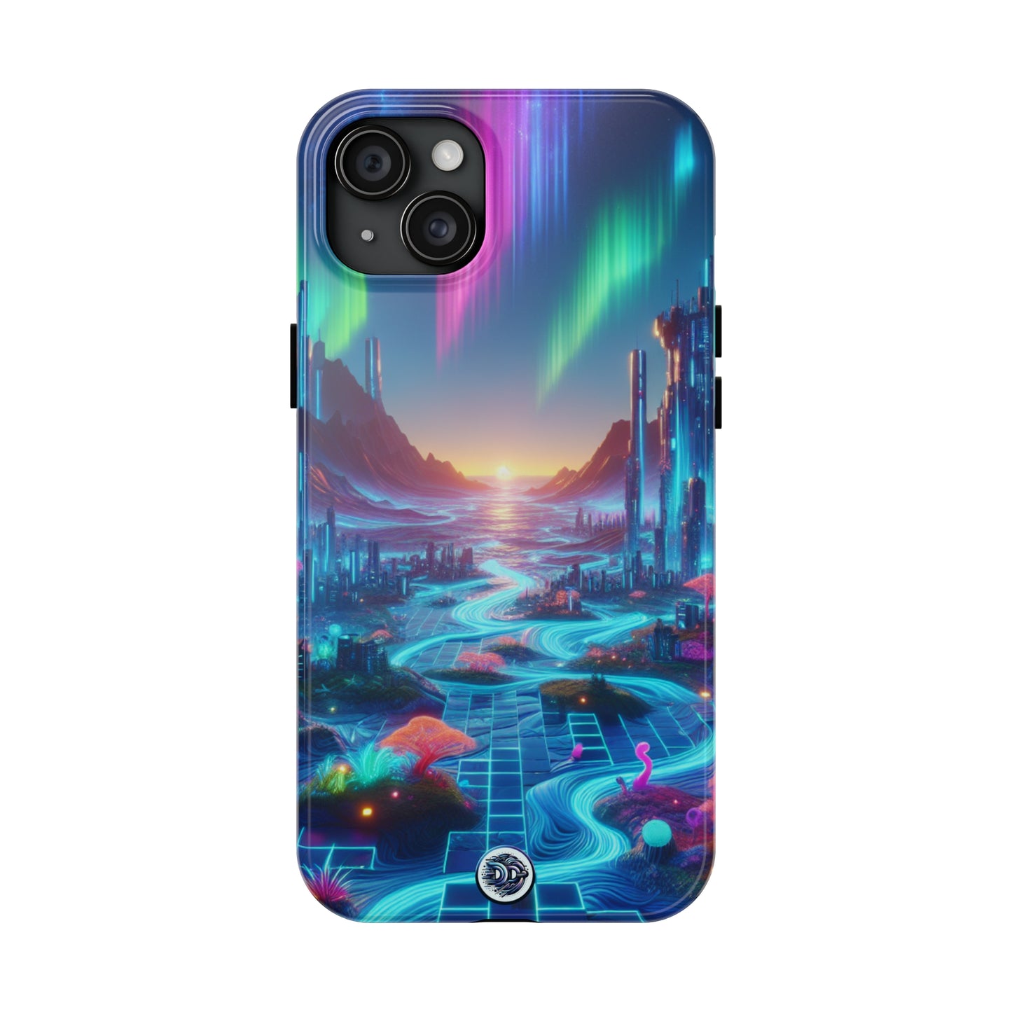 Futuristic Aurora Cityscape Phone Case