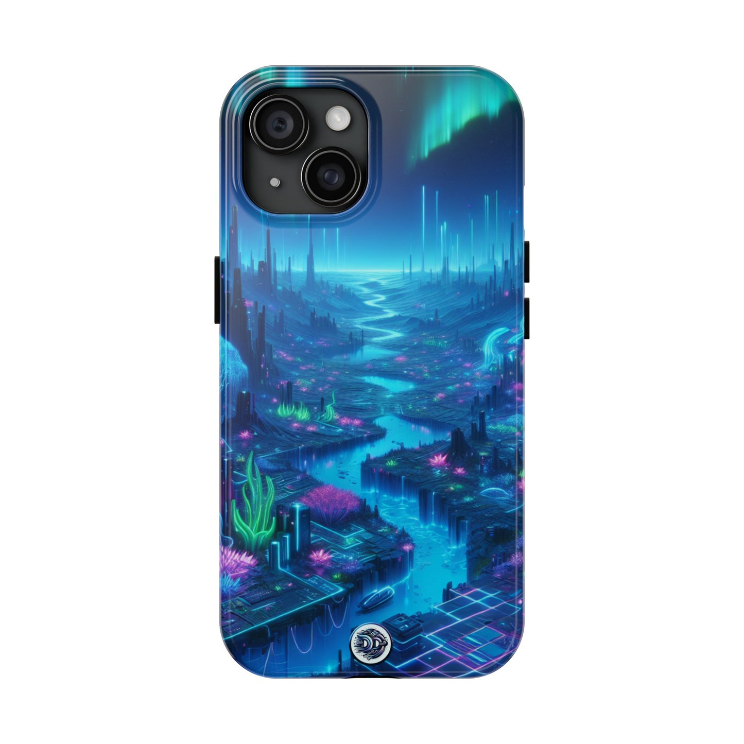 Cyber Aurora Cityscape Phone Case