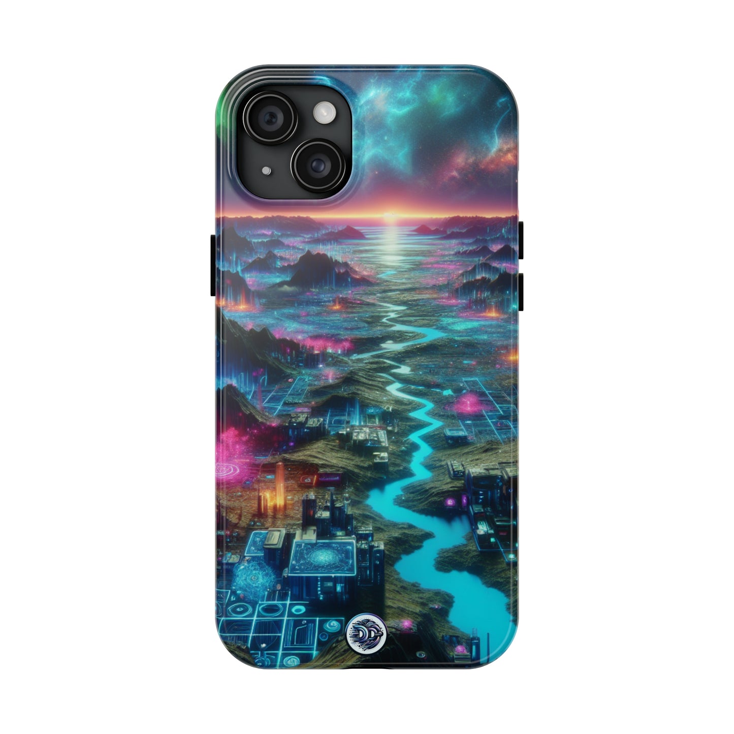 Futuristic Cityscape Aurora Phone Case