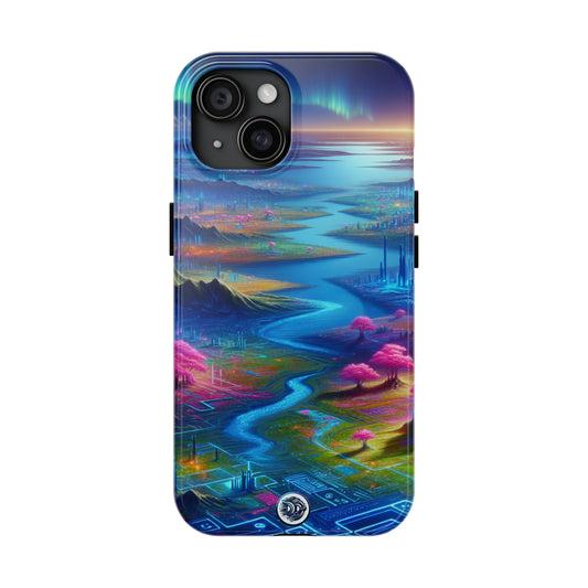 Futuristic Cityscape Aurora Phone Case
