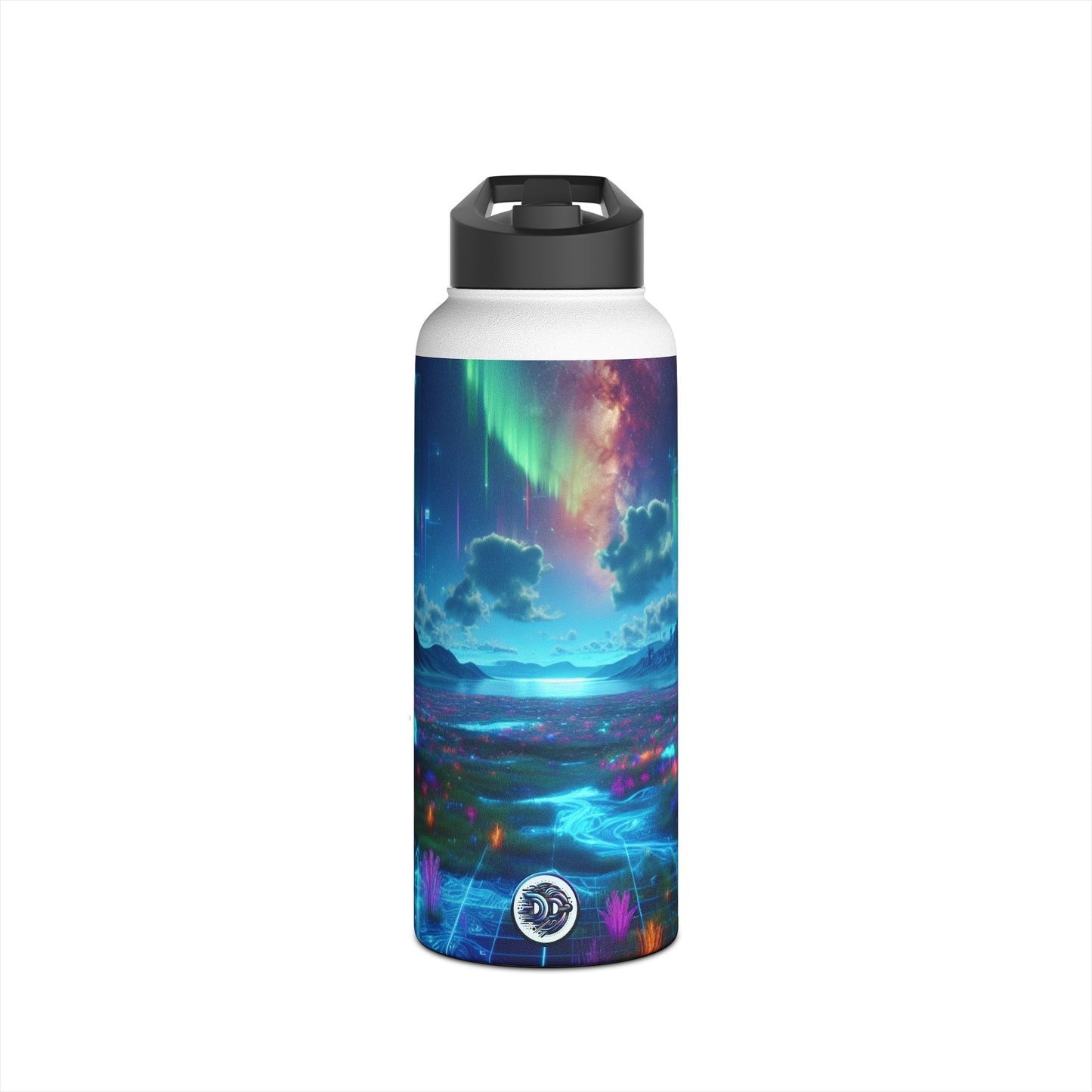 Futuristic Cityscape Water Bottle