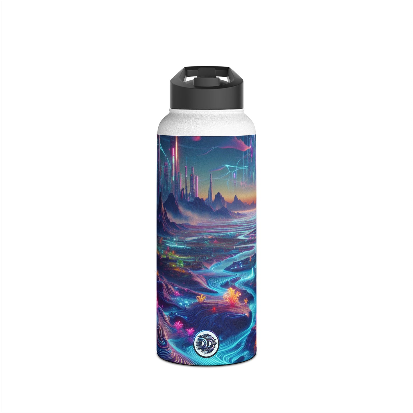 Futuristic Neon Water Bottle