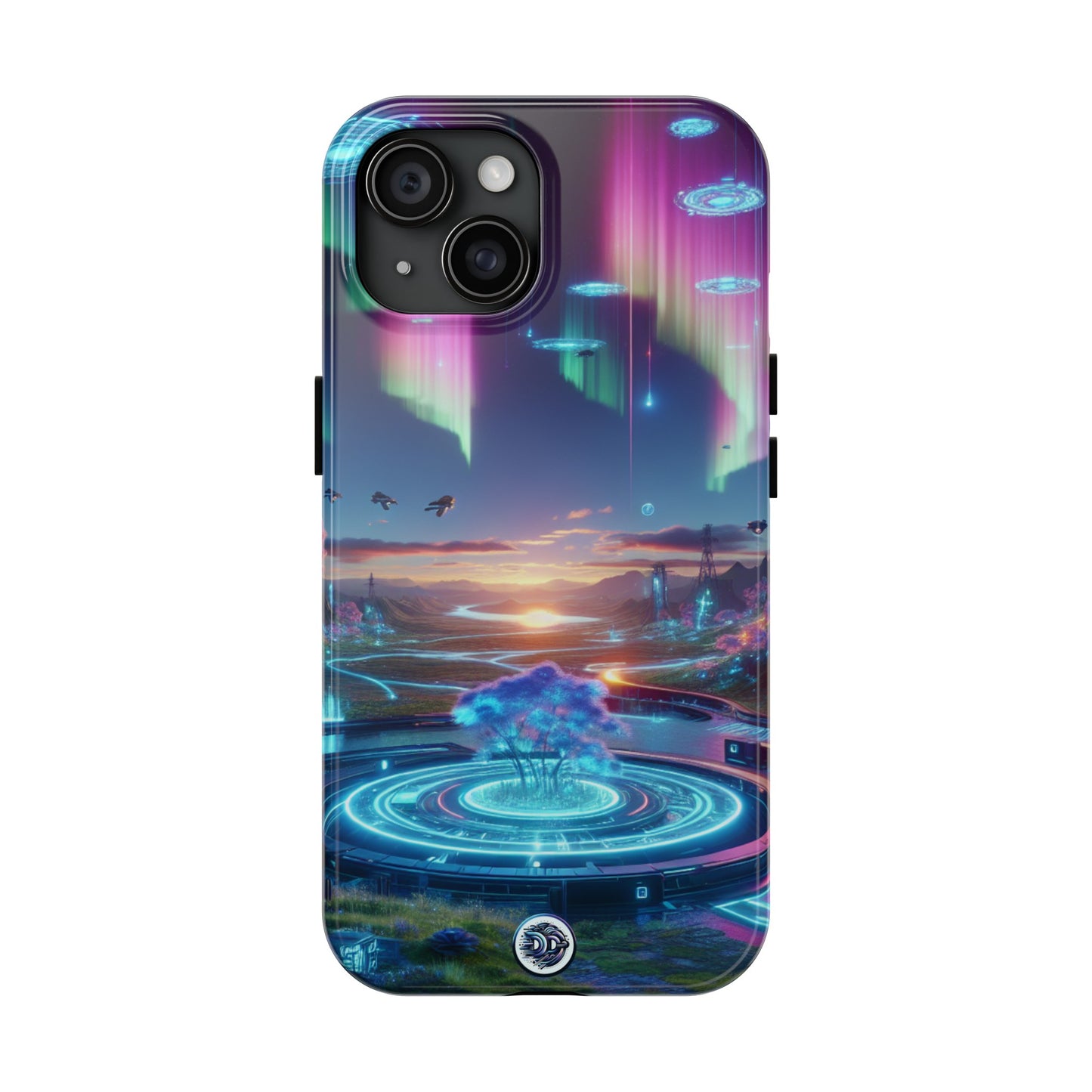Futuristic Aurora Landscape Phone Case