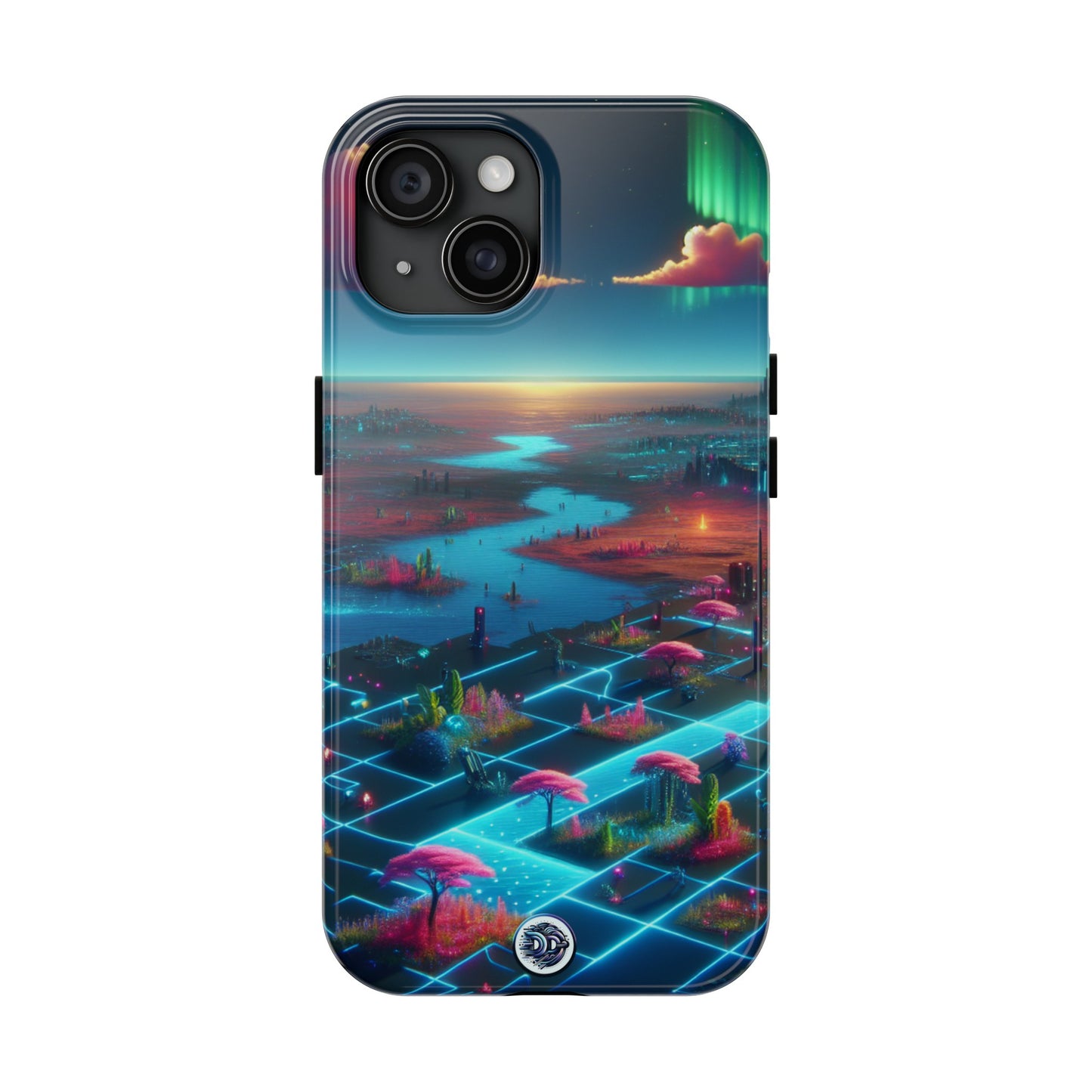 Futuristic Neon Landscape Phone Case