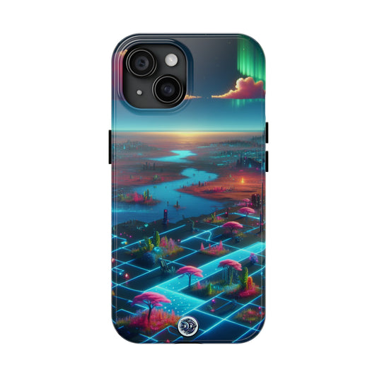 Futuristic Neon Landscape Phone Case