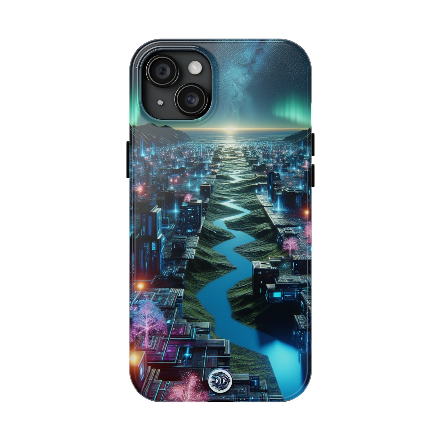 Futuristic Cityscape Aurora Phone Case
