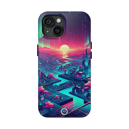 Neon Sunset Cityscape Phone Case